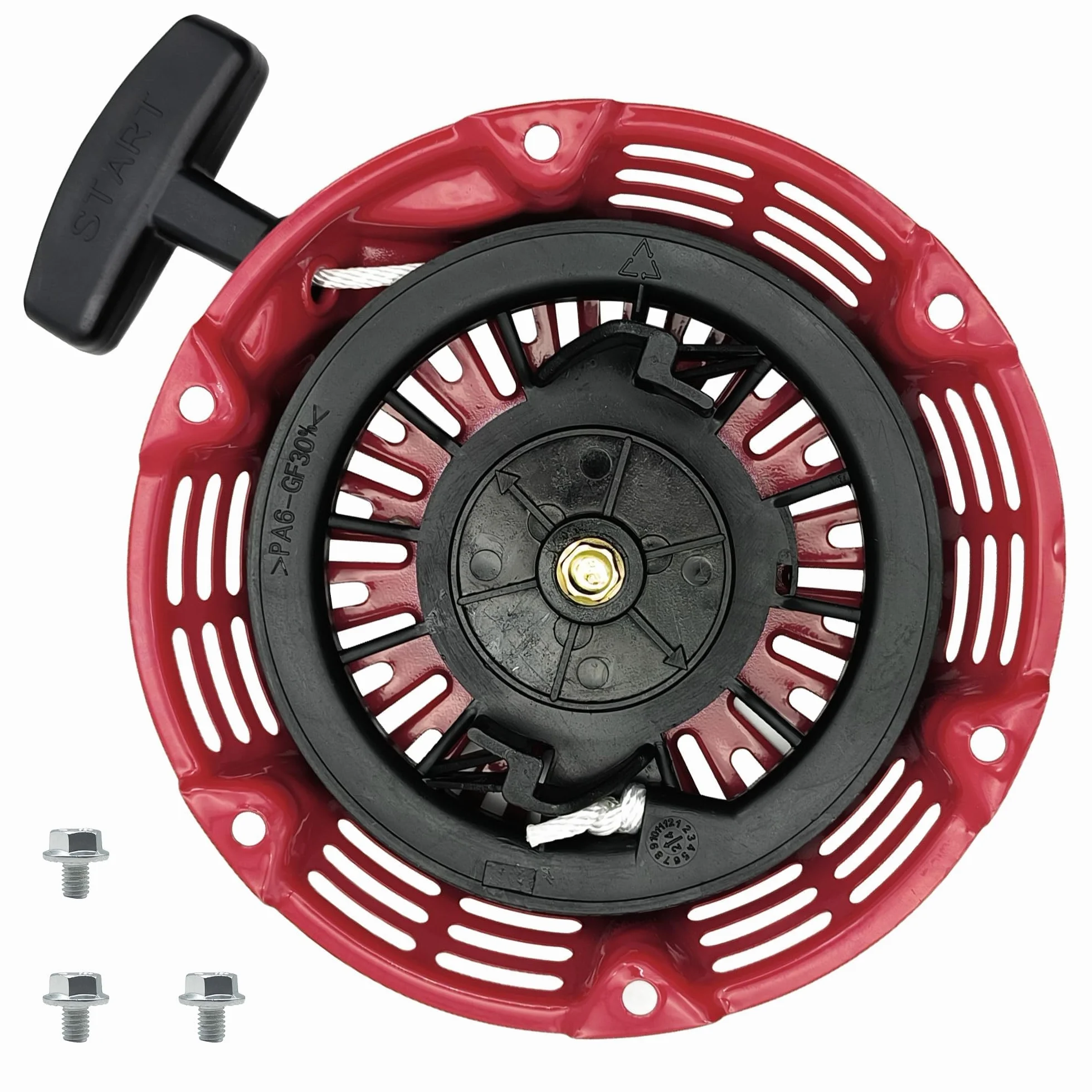 STRONGTHIUM Arranque de Retroceso Compatible con Honda GX160 GX200 GX120 4-6,5 CV, para Generador Motoazada Bomba de Agua, Tirador de Arranque para Motor 163cc 196cc, Rojo