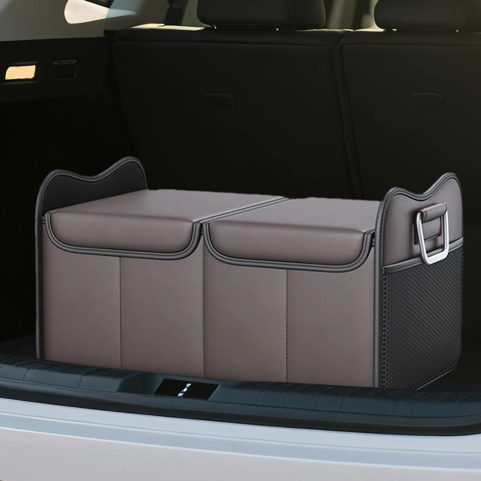 Organizador de maletero grande, tapa plegable para de almacenamiento de | coche, organizador de carga de vehículo de 21,26 x 13,58 x 12,01 pulgadas con asas duraderas, contenedor de almacenamiento