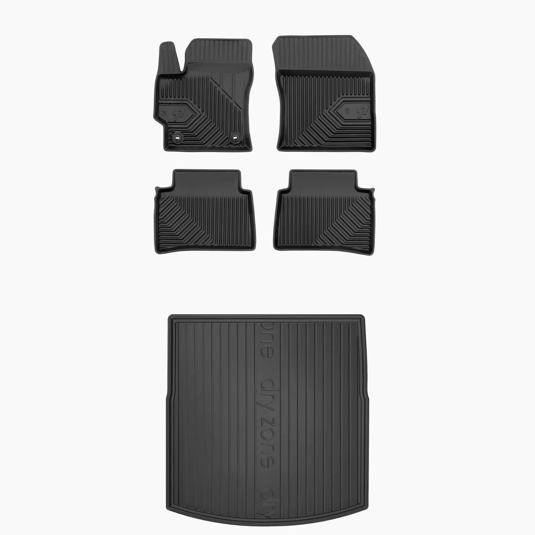 FROGUM Un Juego de Alfombrillas de Goma para Coche y cubeta Maletero exclusivas Alfombras para Suzuki Swace Desde 2020, para Toyota Corolla XII Desde 2018 | Borde Alto | para Todo el año | Al tamaño