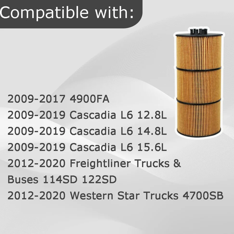 Filtro de aceite/lubricante P551005 para camiones y autobuses Freightliner 2012-2020 114SD 122SD 2012-2020 Western Star Trucks 4700SB 2009-2017 4900FA reemplaza LF17511 LF17474 A4 721800 0109 LF17511
