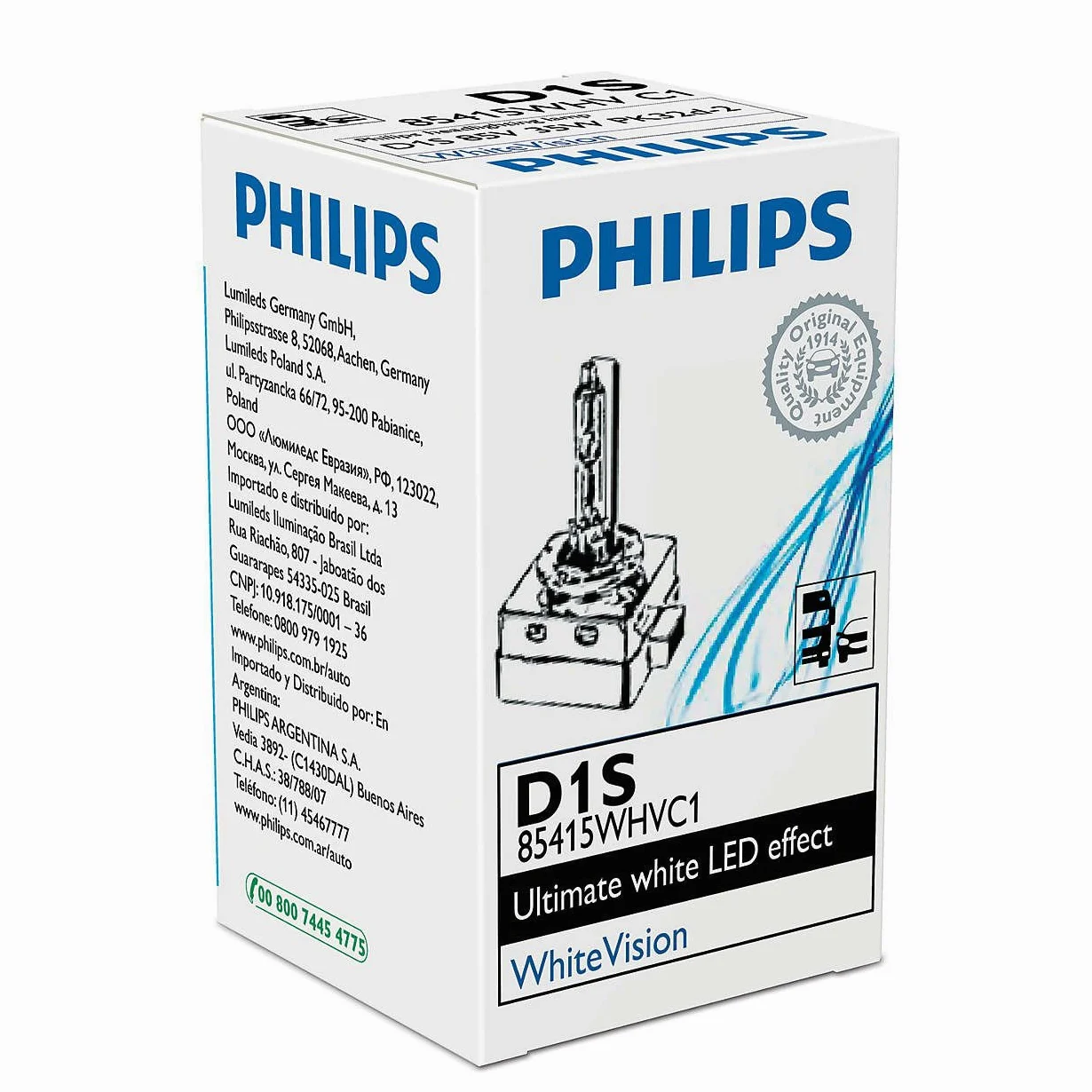 PHILIPS xenón blanco Vision 85415WHVC1 - Lámpara de quemador D1S 85 V 35 W