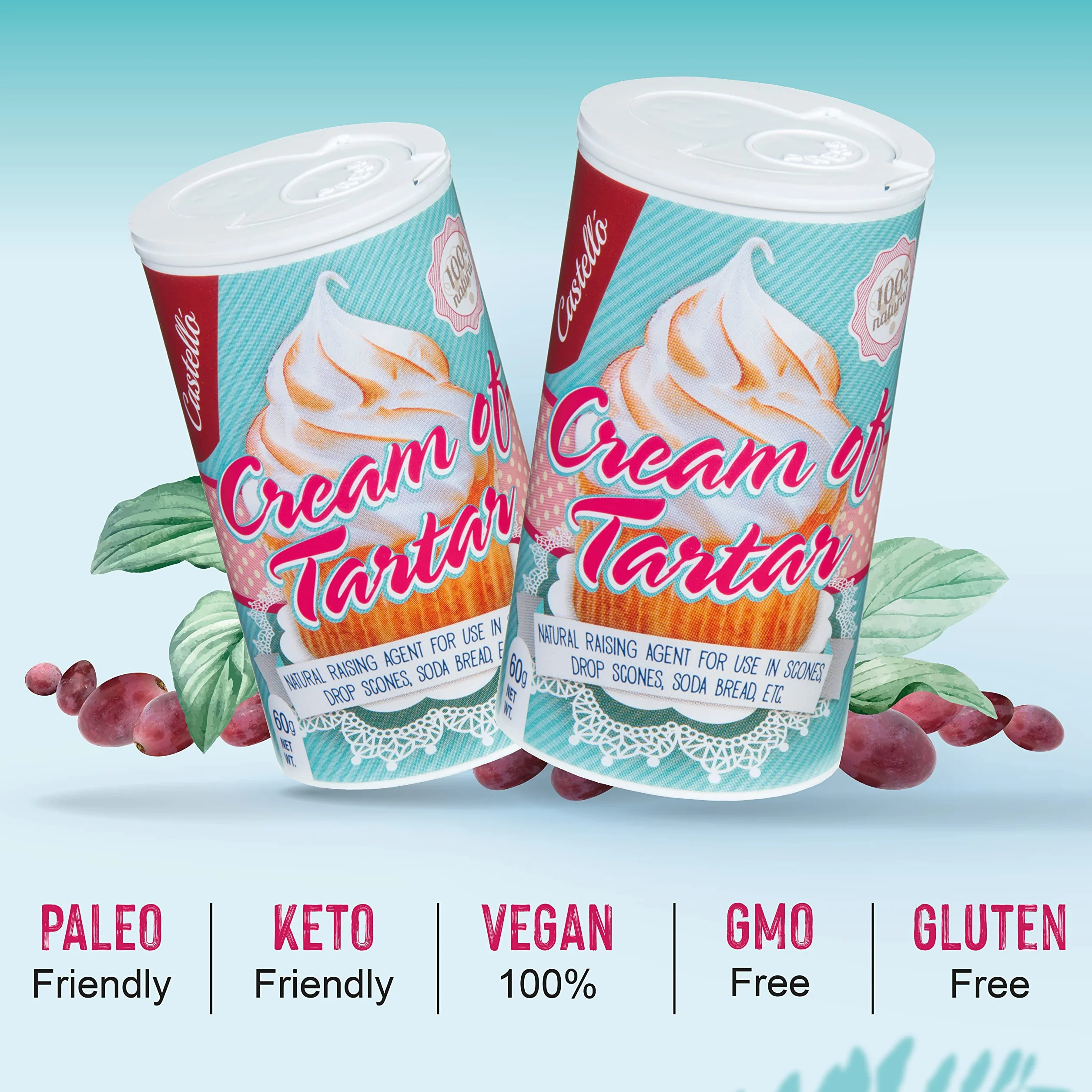 Castello Cremor Tártaro 240 g 100% Natural Sin Gluten Sin Aditivos Keto Paleo No OGM