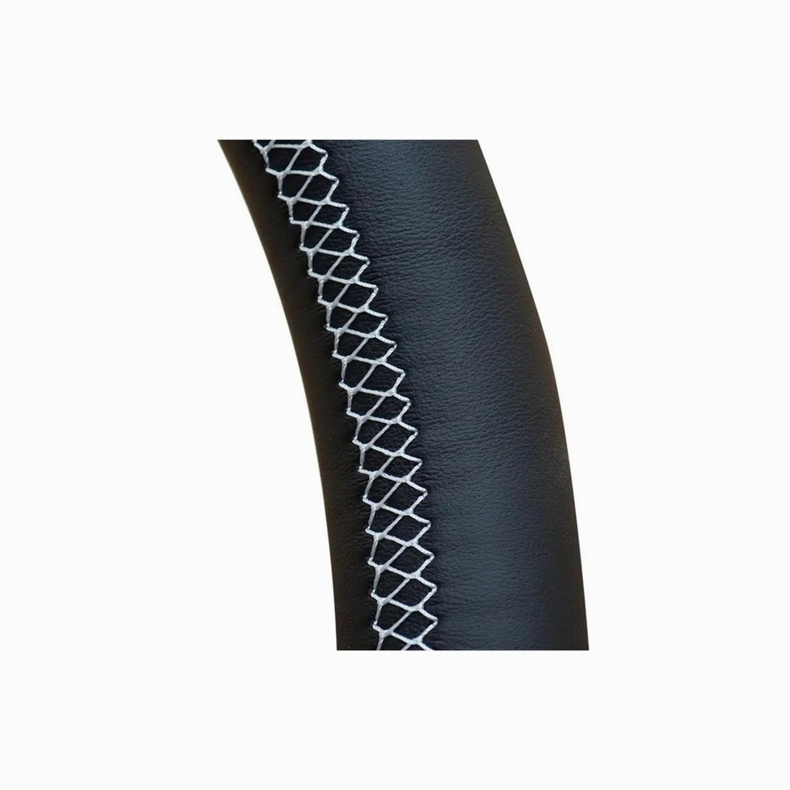 Funda de Volante de Cuero Negro para E60 530i E63 E64 635D Protector de Volante Funda para Volante de Coche MZEER (Hilo Amarillo)