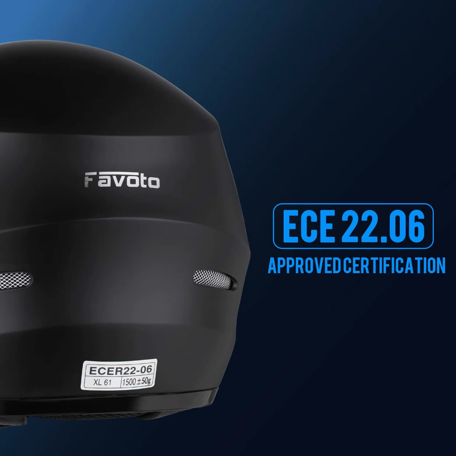 Favoto Casco de Moto Integral – Hombre y Mujer, Certificación ECE, Transpirable y Cómodo, con Visera Transparente Antirrayas y Cierre de Trinquete, para Motocicletas, Negro, L (59-60cm)