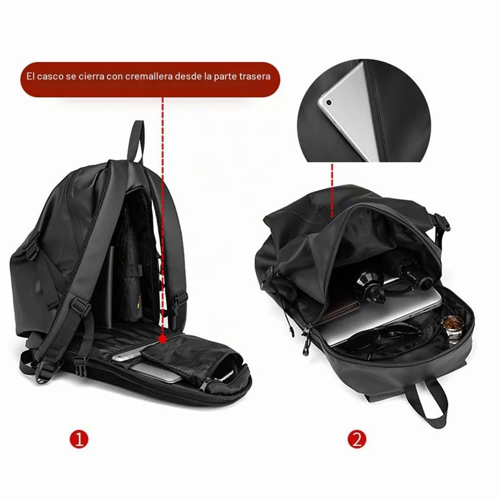 Shkalacar Mochila de Motocicleta Multifuncional, Gran Capacidad de Casco de Motocicleta Motocicleta Montar para Hombres Mujeres Mochila de Casco Impermeable
