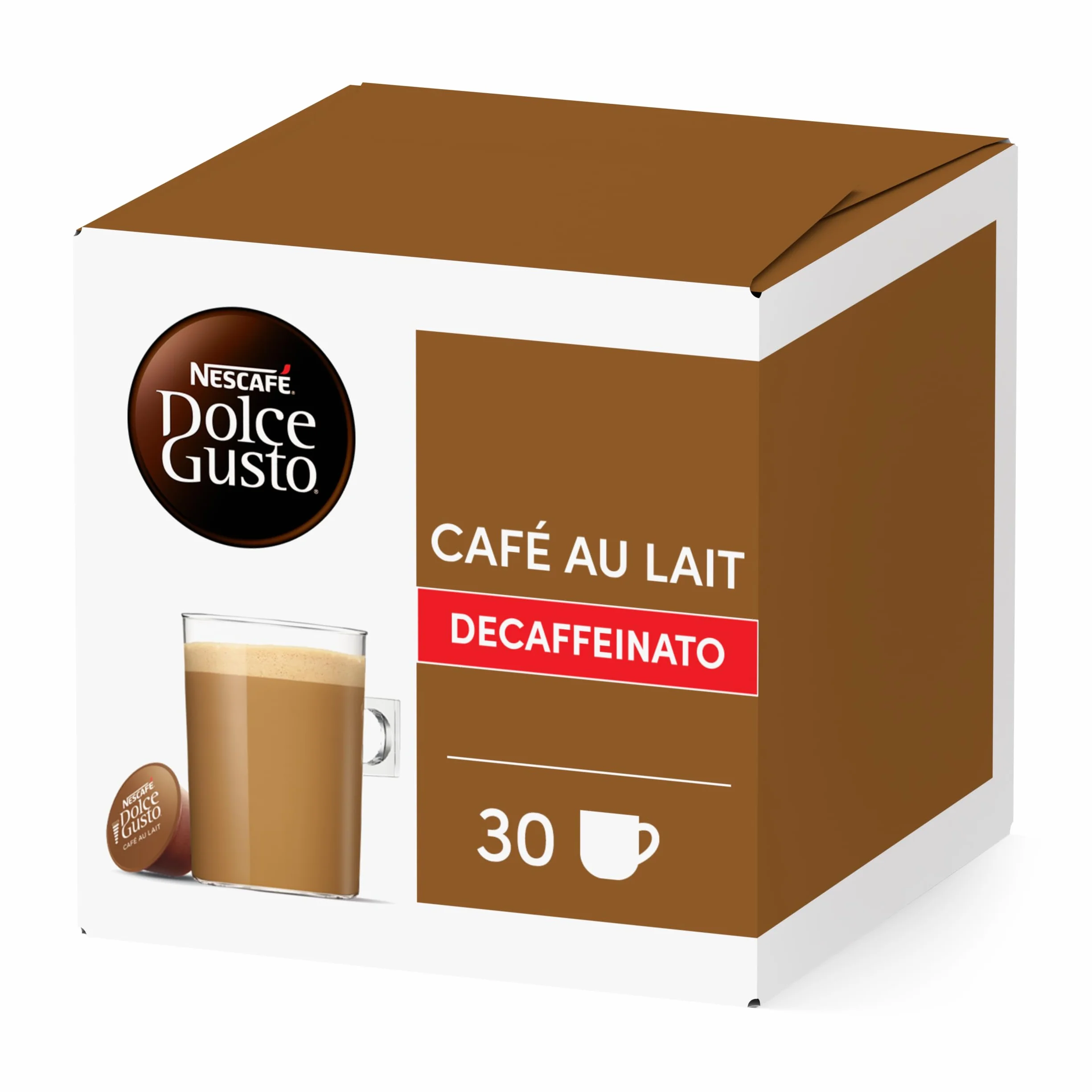 NESCAFÉ Dolce Gusto Café con Leche descafeinado - Cápsulas de Café, 90 Cápsulas (3 x 30)