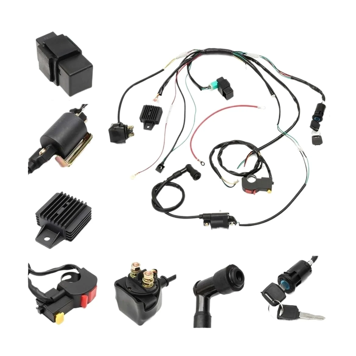 CDI AC para Motocicleta Kit Completo de arnés de cableado de Arranque eléctrico de Encendido CDI 6 bobinas para