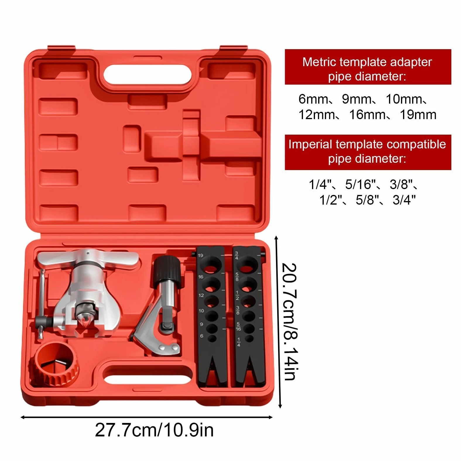 Genérico Herramienta Abocardadora Línea Freno Kit De Reparación De Tuberías | Herramienta Abocardadora De Freno De Metal Para Hogar Garaje Taller Industria Exterior Camión Sedán Automotriz