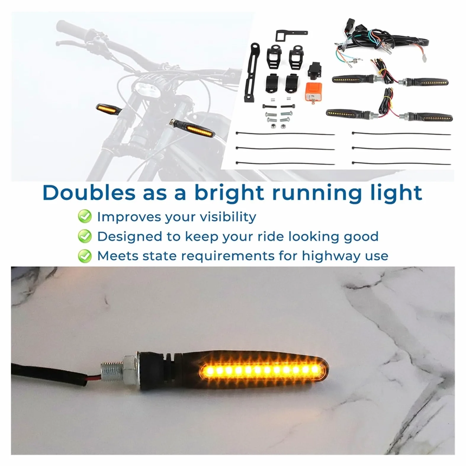 Kit De Luces De Giro LED para Talaria Sting MX4 R, Delanteras Y Traseras, Homologadas para Circular En La Calle, Accesorios para Motocicleta Luces indicadoras Motocicleta