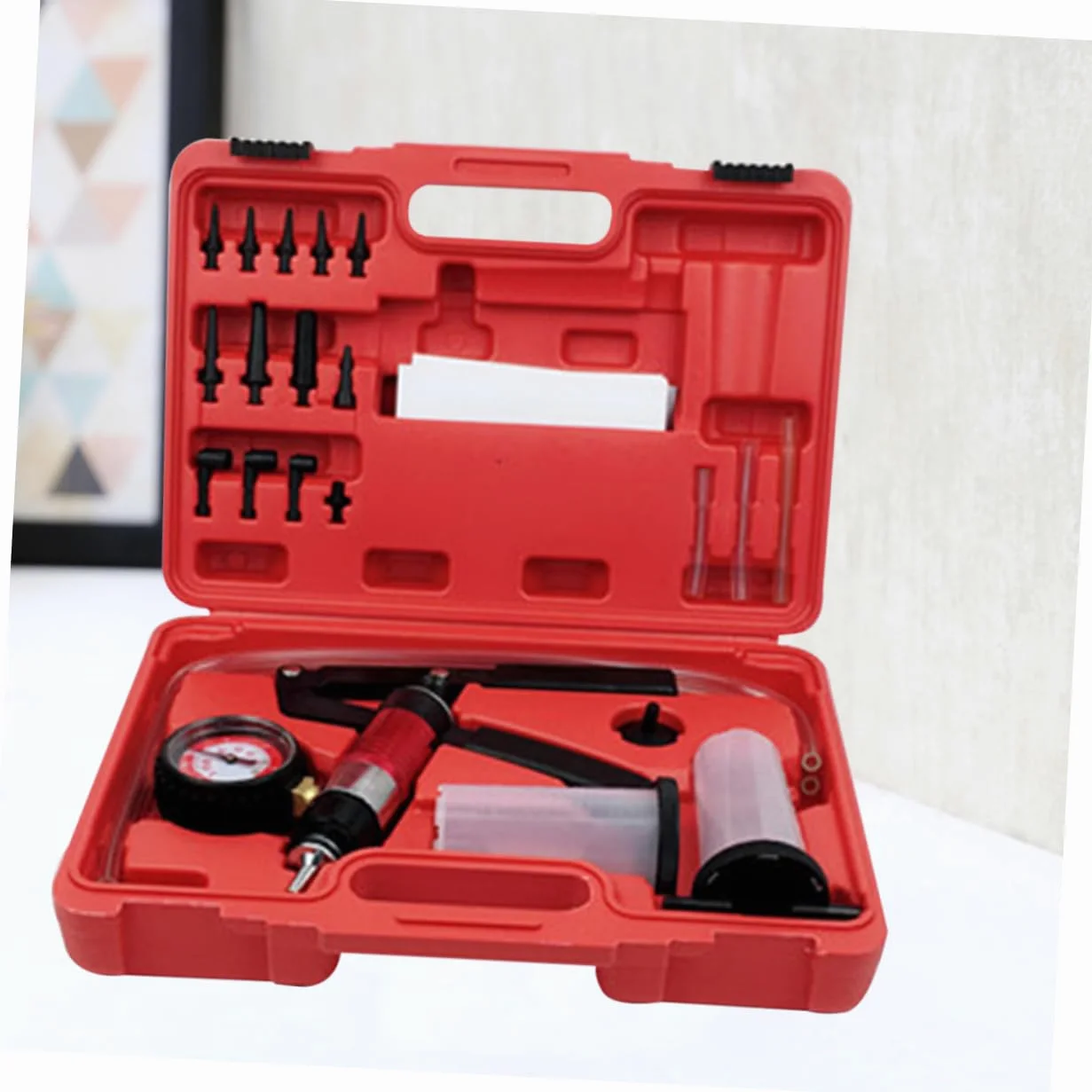 Zerodeko Bomba De Vacío Manual para Purga De Frenos Cuerpo De Bomba De Vacío Herramienta De Protección contra Vapor Kit De Purga De Frenos para Automotriz