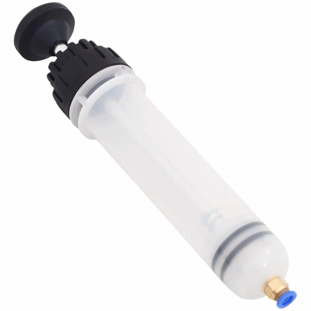 Purgador de frenos blanco y negro, 0,2 L, bomba de mano para líquido de frenos, herramienta de purga con manguera transparente para reparación de taller