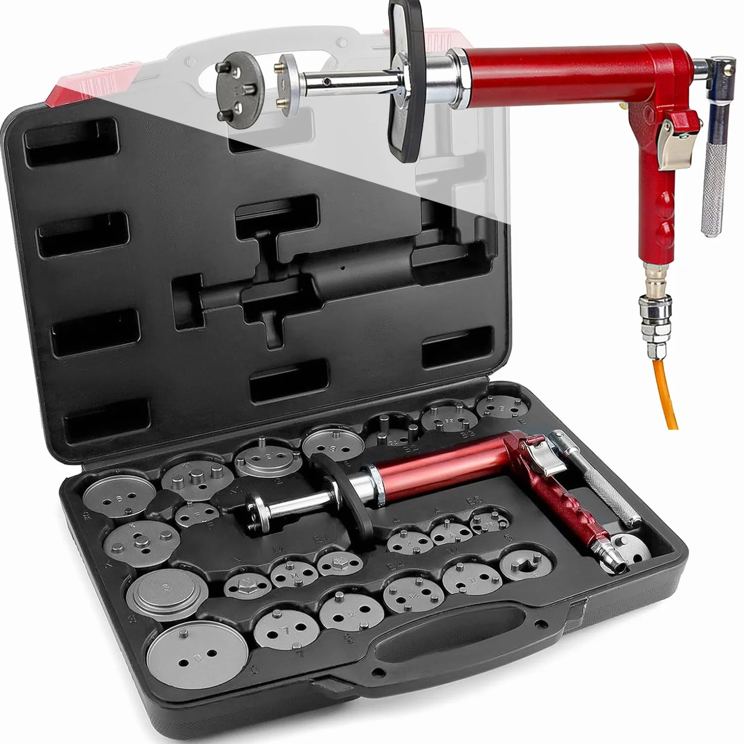 Reposicionador de Pistones de Freno, 24 Piezas de Retractores Neumáticos Universales para Pistones de Freno con Estuche, Compatible con la Mayoría de los Turismos