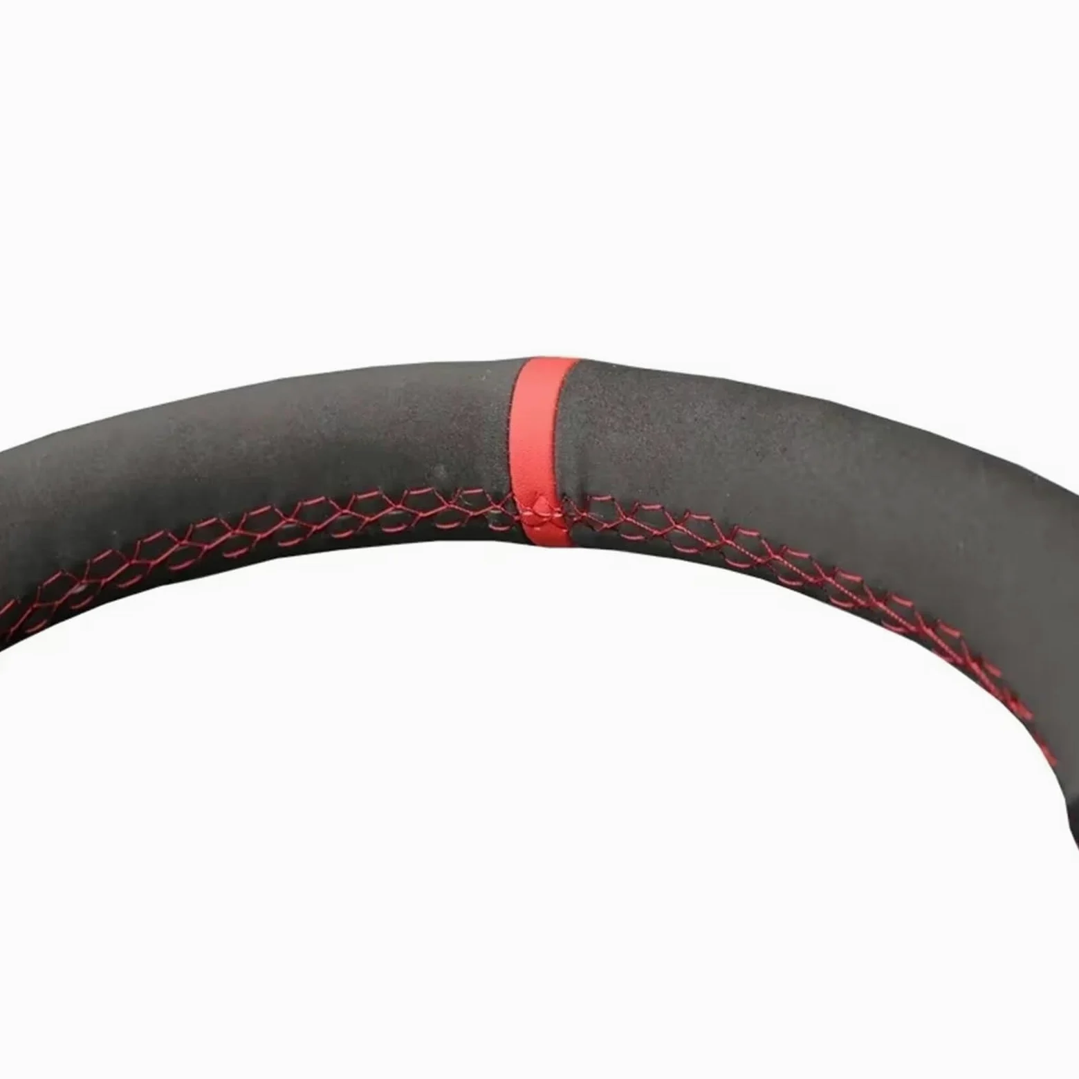 Cubierta Volante Fundas Volante Para Peugeot 207 Para CC 2012 2013 2014 Funda Volante Coche Cuero Gamuza Artificial Negro(Red Marker)