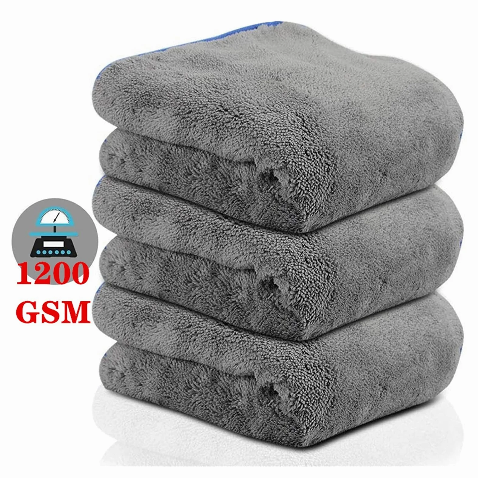 Toalla de microfibra ultragruesa Toallas de secado de automóviles Detallado de automóviles Limpieza Pulido Microfibra Paño de lavado de automóviles Accesorios (Color : 3 pack(blue)) (1 Pack(blue) )