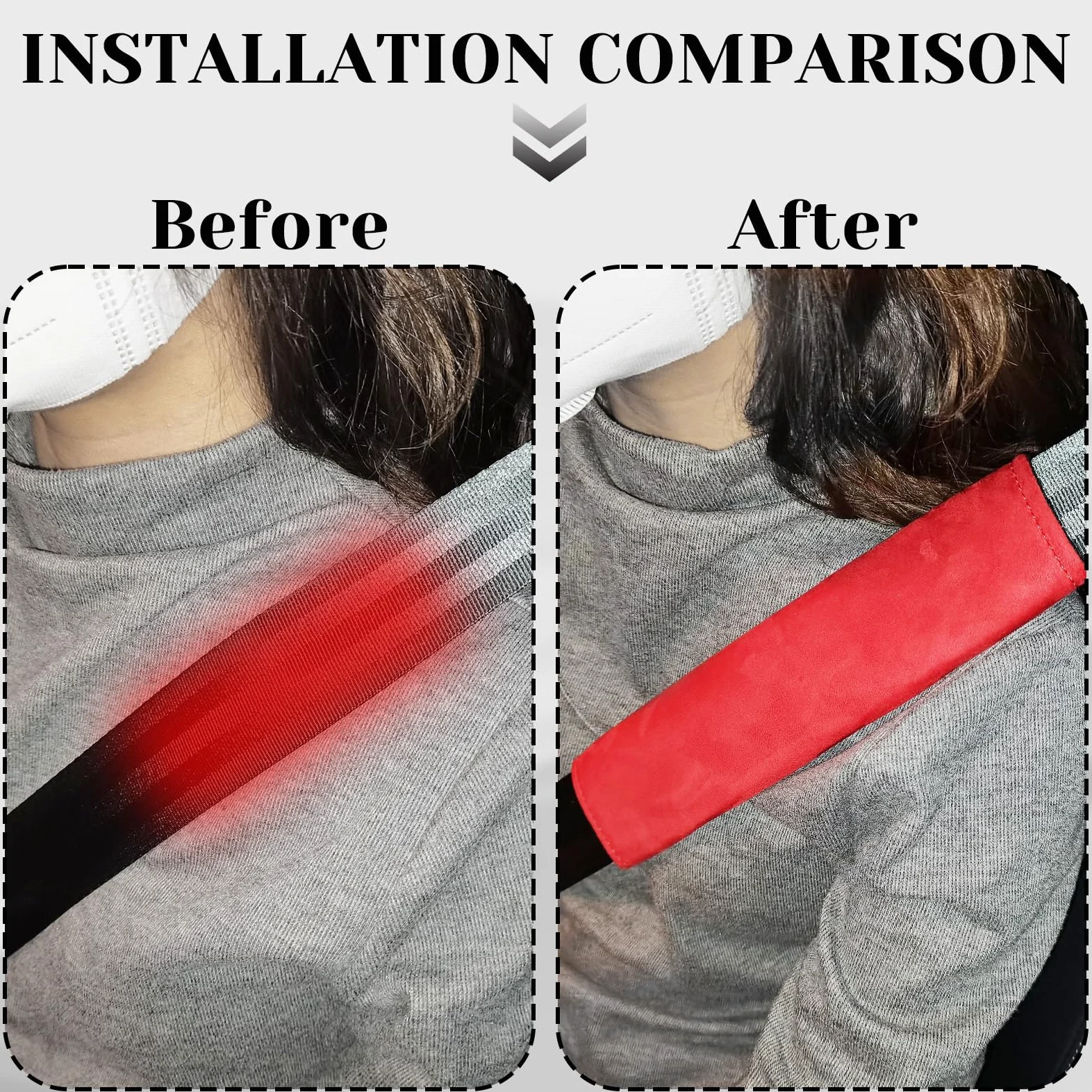 Paquete de 2 almohadillas universales para cinturón de seguridad de coche, funda suave para cinturón de seguridad para hombro, almohadilla para cuello, protector de correa de seguridad para