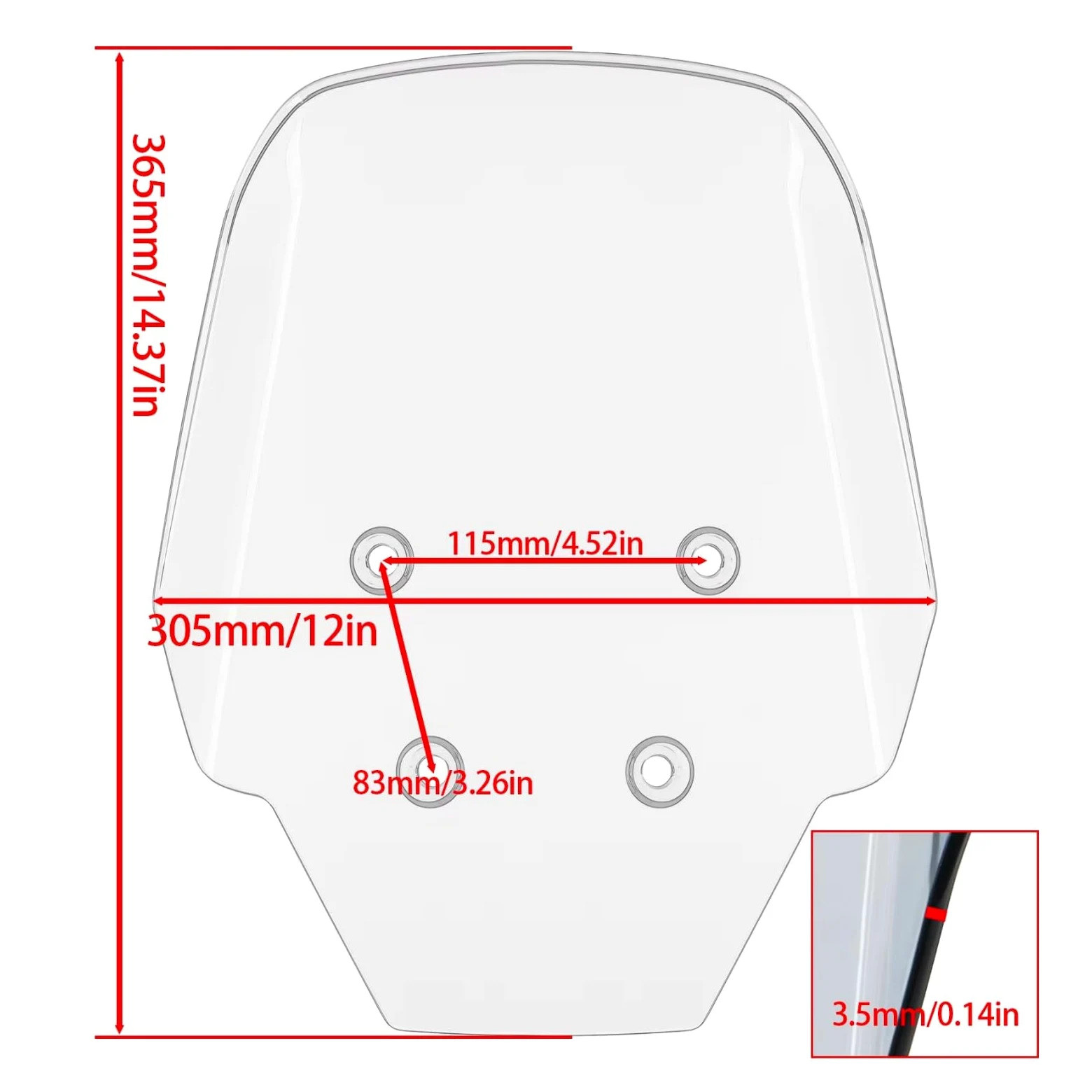 Parabrisas De Motocicleta para para KLE500 2026 Parabrisas de Motocicleta | Motor Aire Deflector de viento Pantalla Visera Parabrisas Parabrisas(Clear)