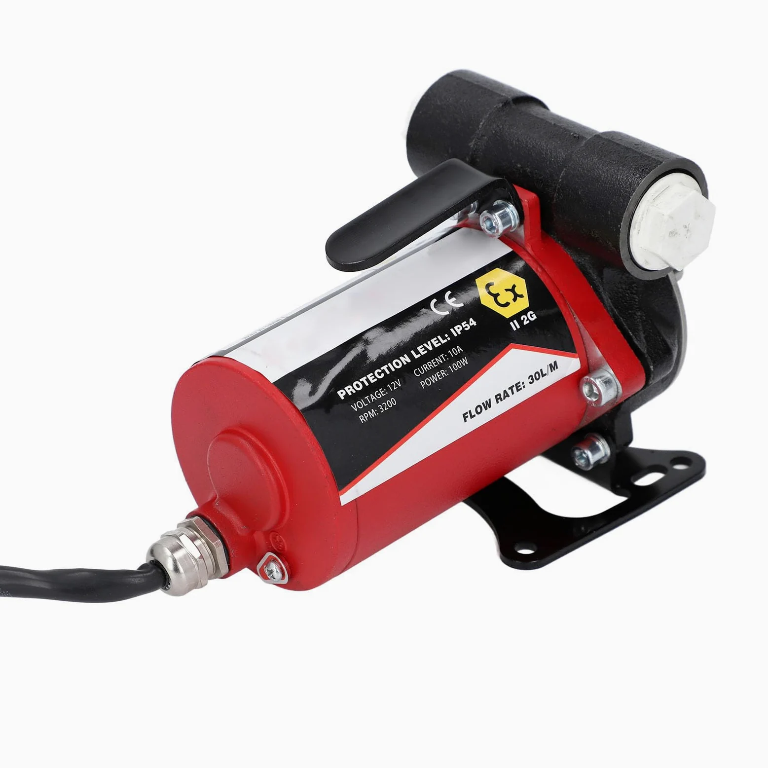 Bomba de transferencia de Combustibles 12 V 30 L/m con cuerpo de aleación de acero, bomba autocebante a prueba de explosiones para gasolina, aceite, queroseno para