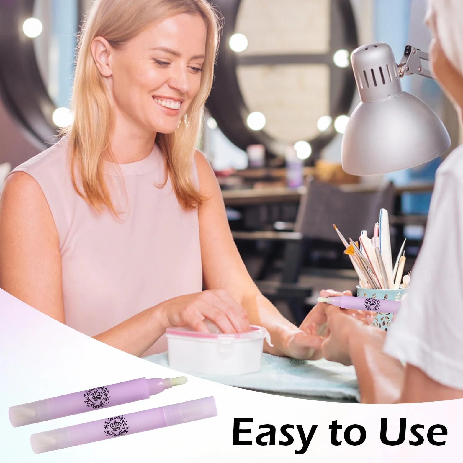 Nail de la Nueva Belleza Corrector de Esmalte de Uñas, Pluma de Manicura con 3 Puntas de Repuesto