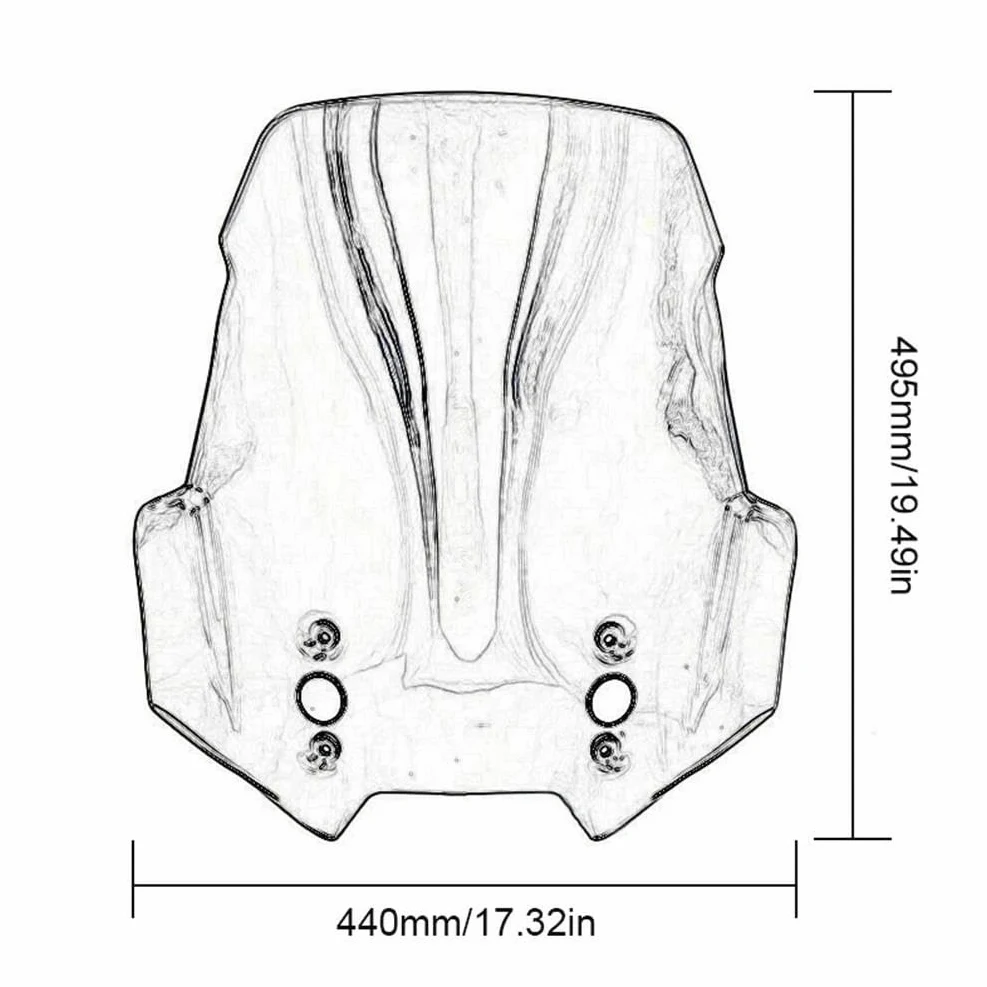 Parabrisas Delantero para 1000 Y 650 (2015-2018), Deflectores De Aire, Motor Parabrisas Motocicleta Carenado(Light Smoke)