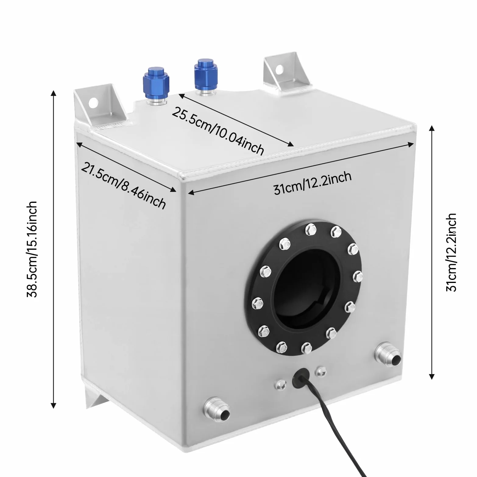 Depósito de combustible de 20 L, de aluminio, con sensor de nivel de aceite, capacidad de depósito de gasolina para automóviles, camiones y todoterrenos