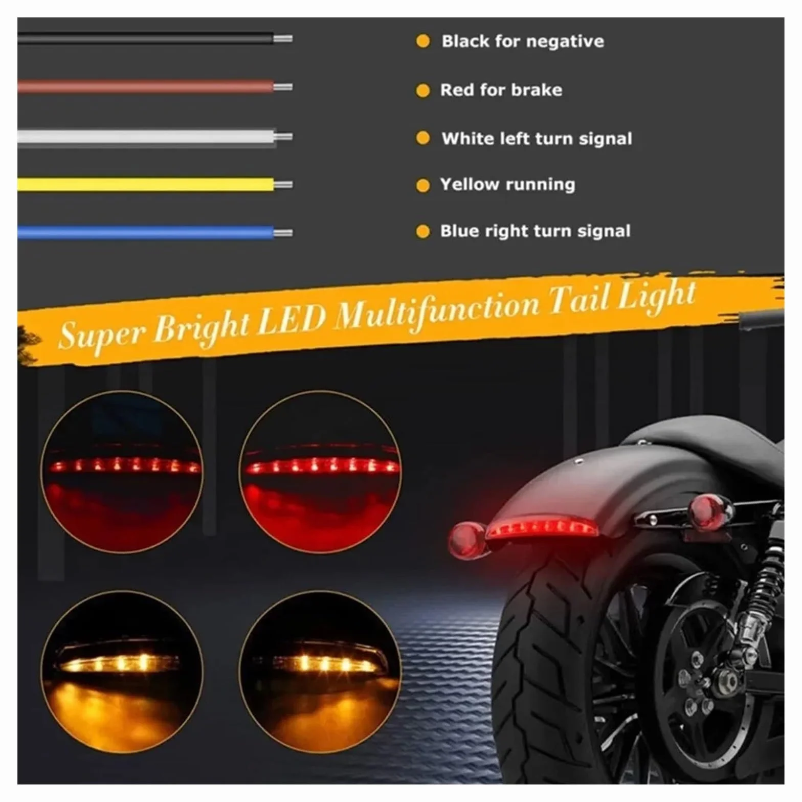 Luz LED De Freno Trasero para Matrícula De Motocicleta, Luz De Freno Y Luz De Circulación para Ha&rley Sportster Iron XL 883 1200 Dyna Softail Luz Traseras de Piezas
