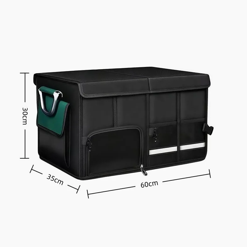Organizador de Maletero de Coche para Chrysler Ypsilon/Voyager/Grand Voyager Caja de Almacenamiento Plegable de Nylon Bolsa de Carga para Auto con Compartimento para Zapatos y Redes,Green