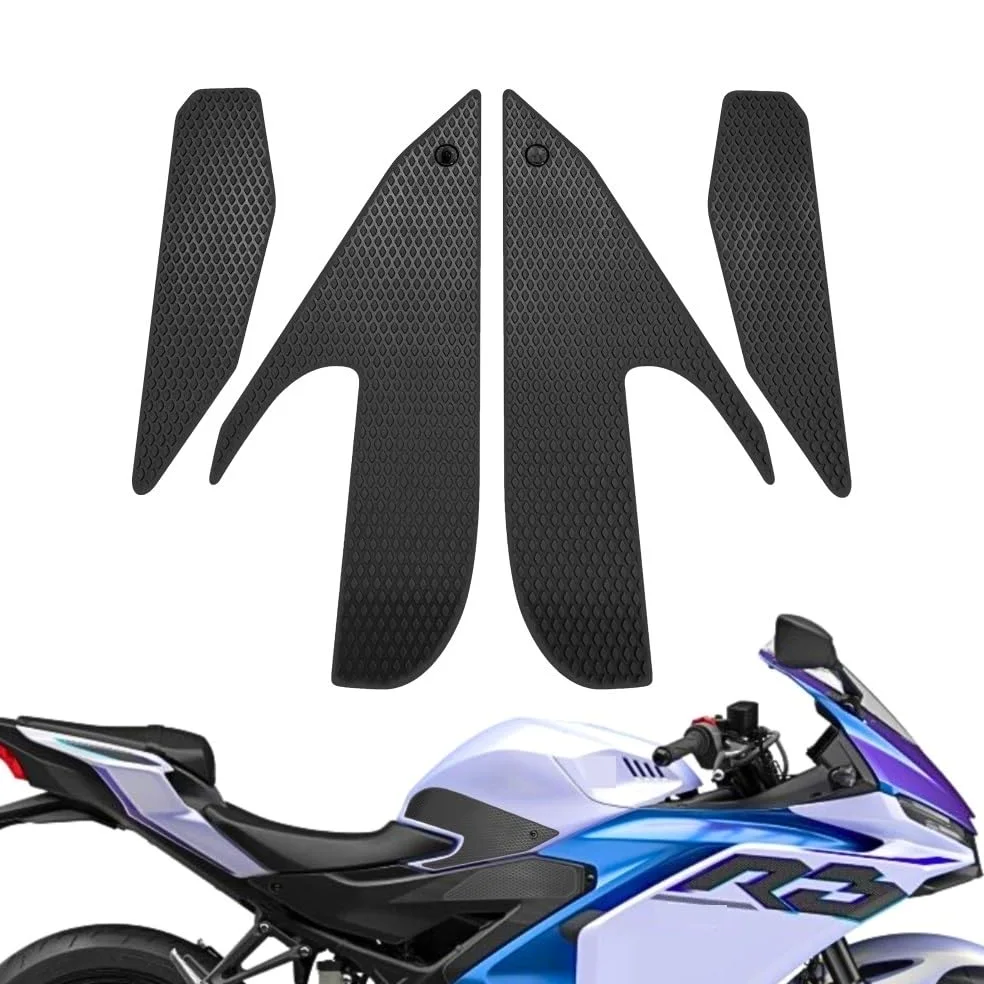 Protector Deposito Almohadilla de tracción para tanque | Almohadilla de tracción para tanque de motocicleta para YZF-R3 2025, pegatina antideslizante, protector de rodillas de gas