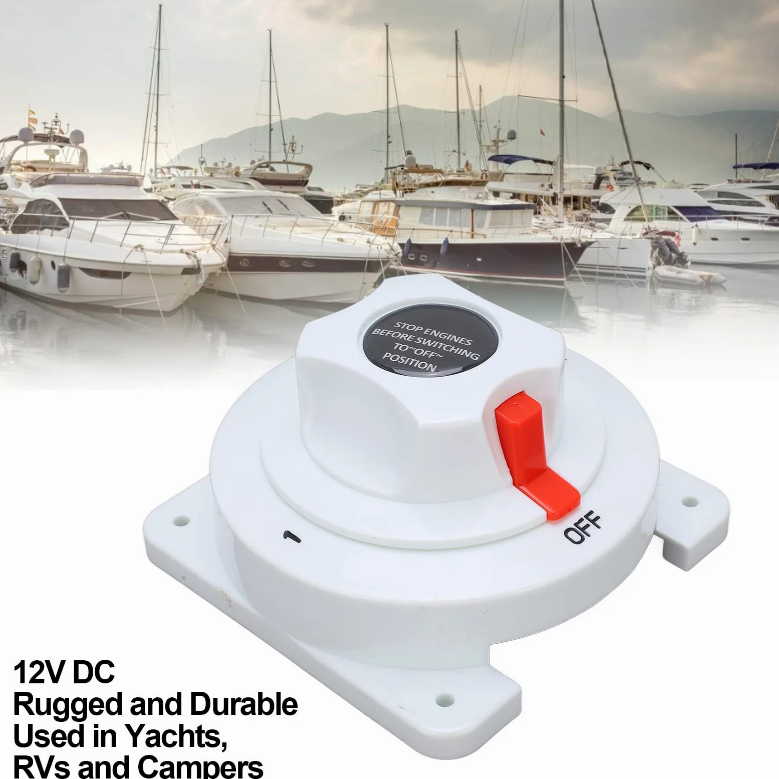Interruptor de batería Torvex, aislador de interruptor de desconexión de batería dual 12-32 V con perno de cobre estañado 3 8 en 16 para energía marina RV