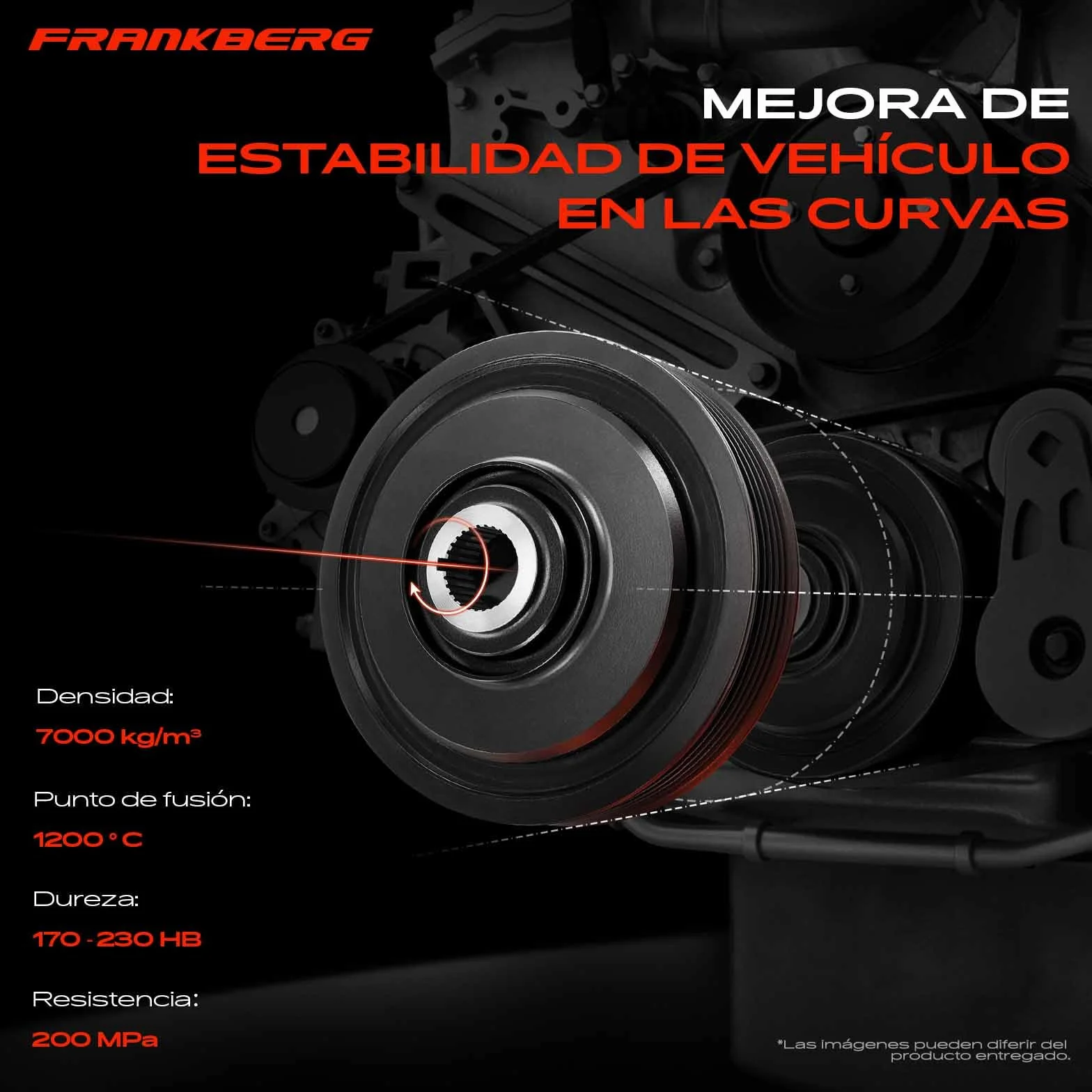 Frankberg Polea del cigüeñal para motor de gasolina 11237525135 | Compatible con: M.i.n.i R50 R53, M.i.n.i Convertible R52