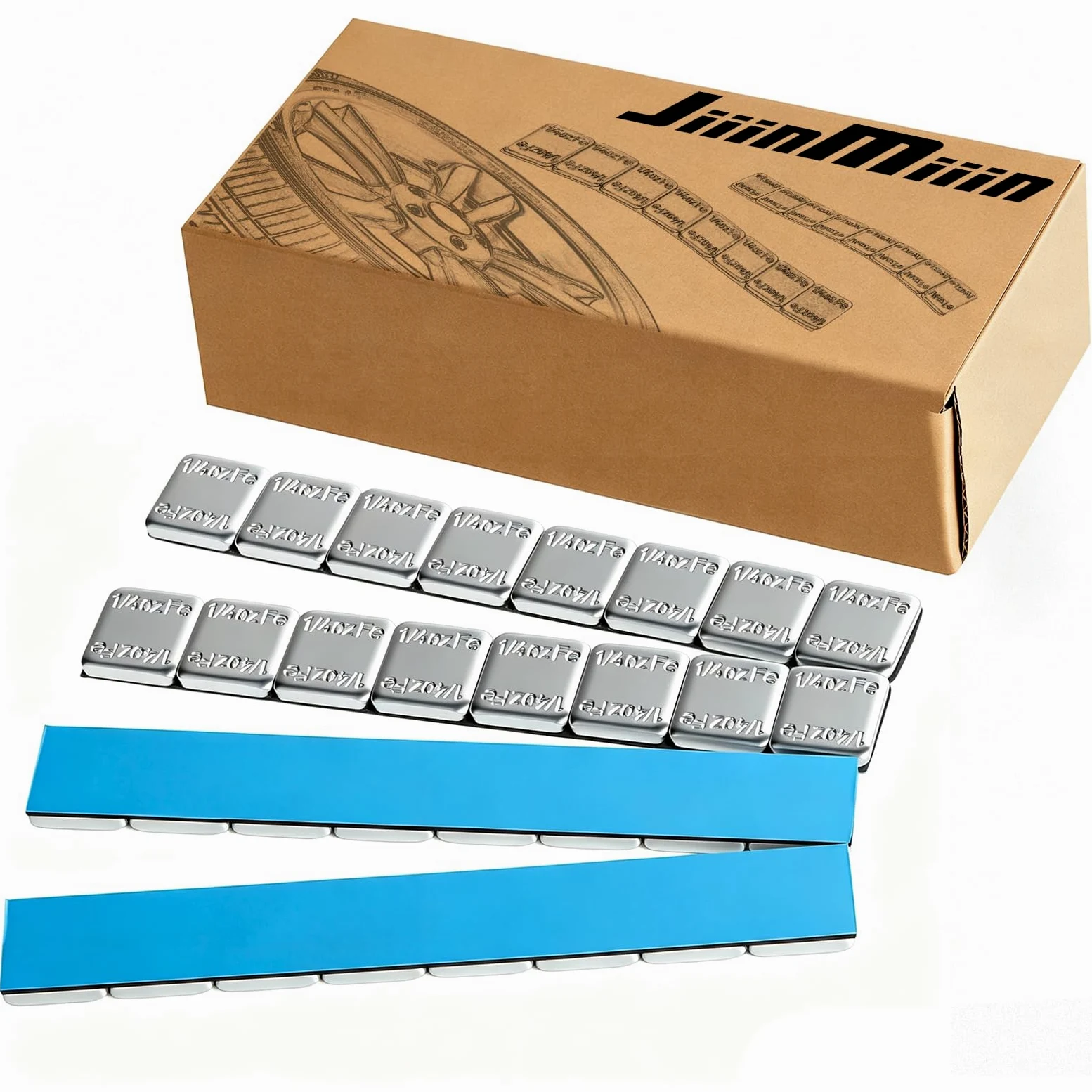 JiiinMiiin Pesos de Rueda mejorados de 1/113.4 g, 7.1 g, 240 Unidades de Pesos Adhesivos para Ruedas, 60 onzas/Caja, Autos/Camiones/SUVs/Motocicletas