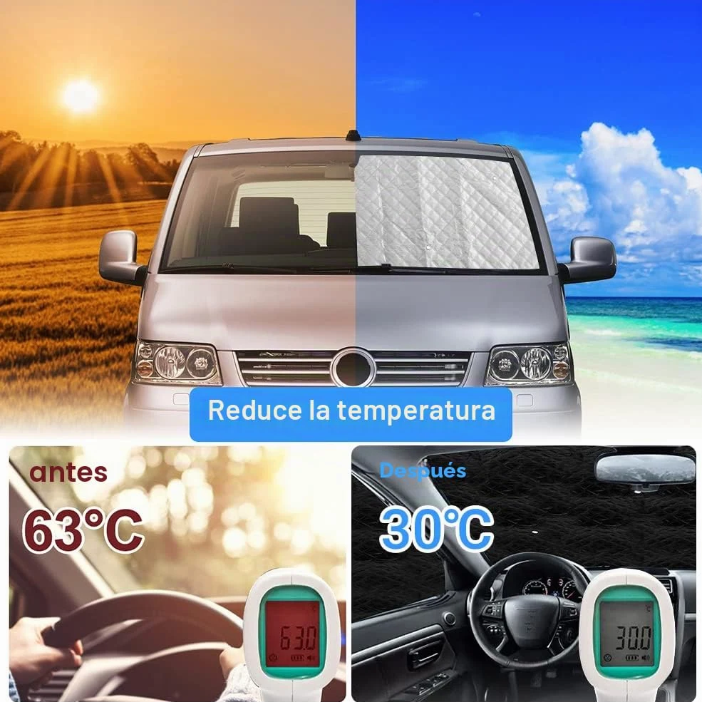 Parasol para Parabrisas Reemplazo para Ford Transit Van MK8, 3 Piezas Protector de Parabrisas, Juego de Parasol Térmico Interno con Bolsa de Almacenamiento, 100% Oclusión | Juego de 3 protectores térmicos opacos para parabrisas con bolsa de almacenamiento