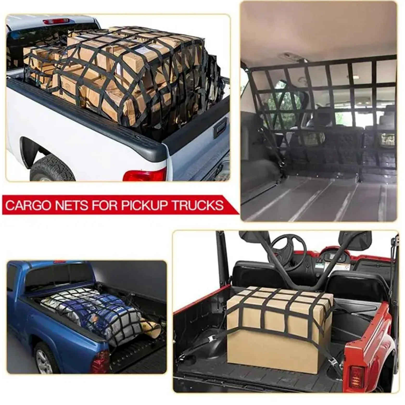 Red de Maletero de Coche Universal, Organizador de Equipaje elástico, Red de Carga Resistente, Redes de Almacenamiento elásticas Ajustables for Maletero para Coche(MX)