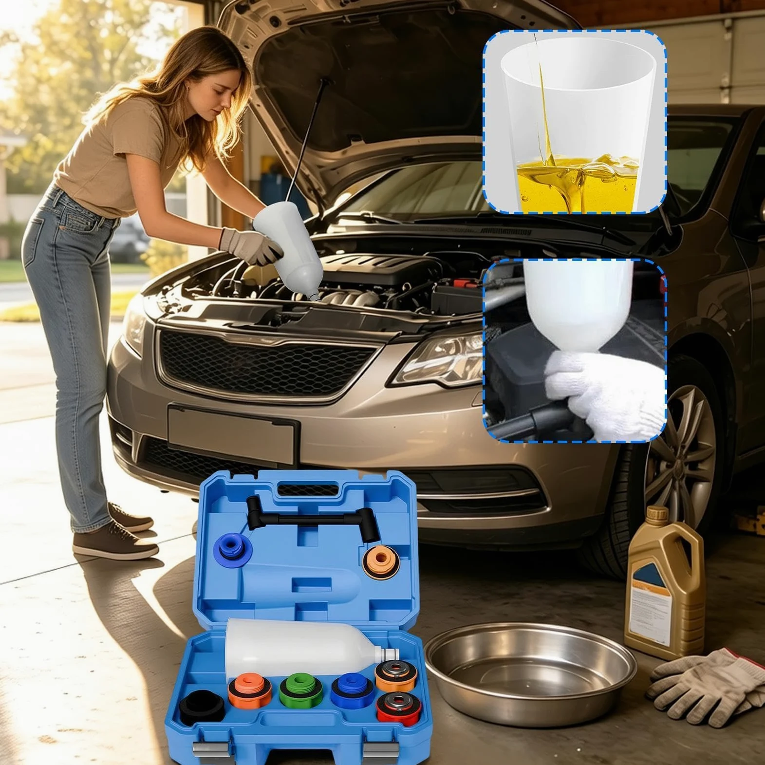 Kit Embudo Herramienta De Vertido Rápido Para Principiantes | Embudo Cambio Coche Para Taller, Carretera, Propietarios, Conductores