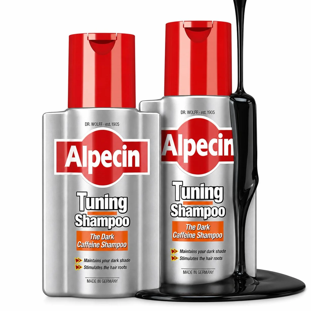 Alpecin Tuning Shampoo 2x200 ml Champu preserva el color cabellos oscuros favorece crecimiento natural cabello