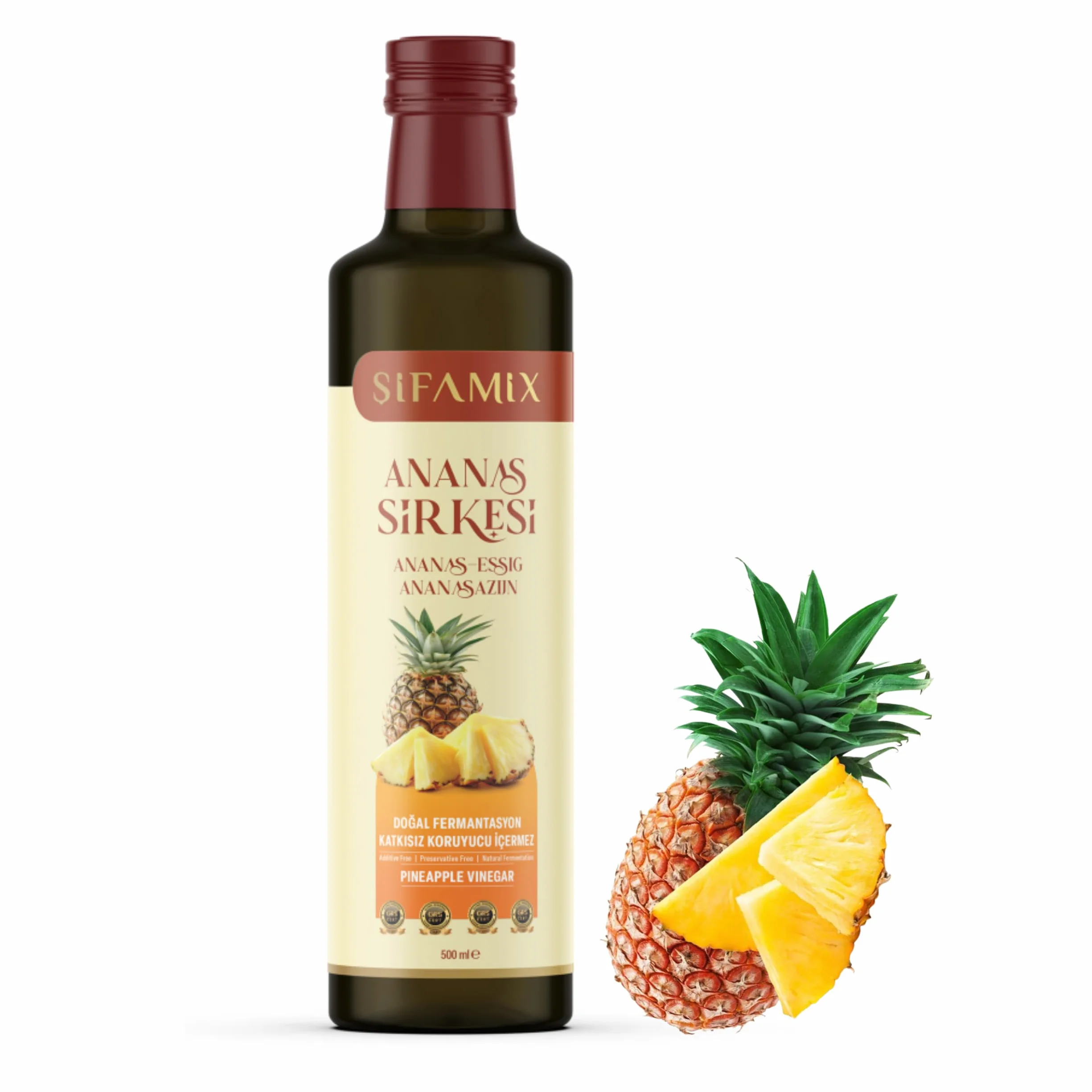 Vinagre de Piña 500ml Puro Natural Sin Aditivos Fermentación Natural