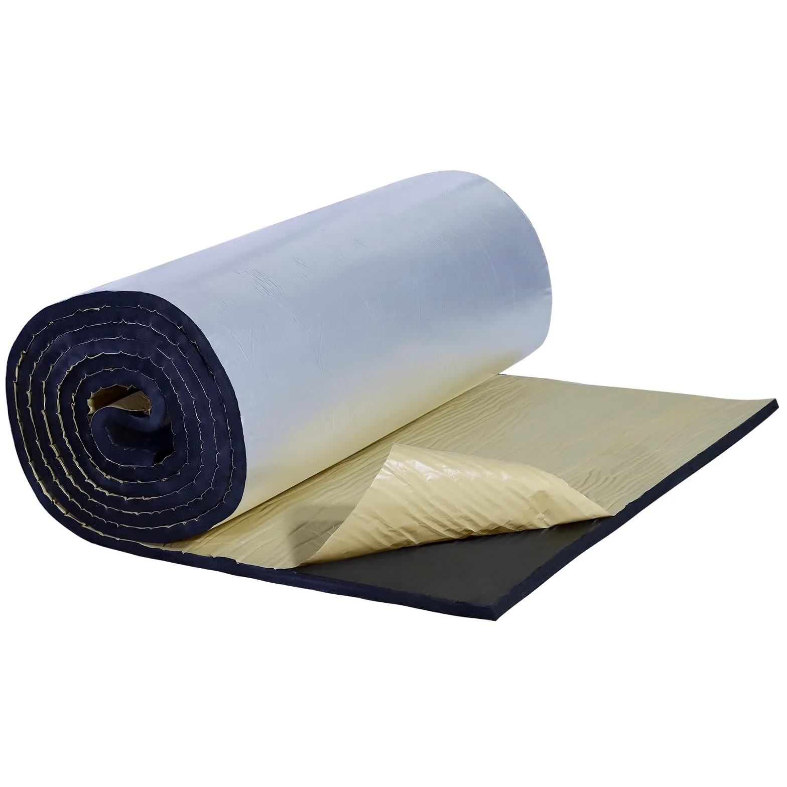 CCLIFE Aislante Térmico 25mm con capa de aluminio Autoadhesivo Homologado por ECM acustico Insonorización Coche, resistente a la humedad y al fuego, aislamiento acústico 1 x 4m
