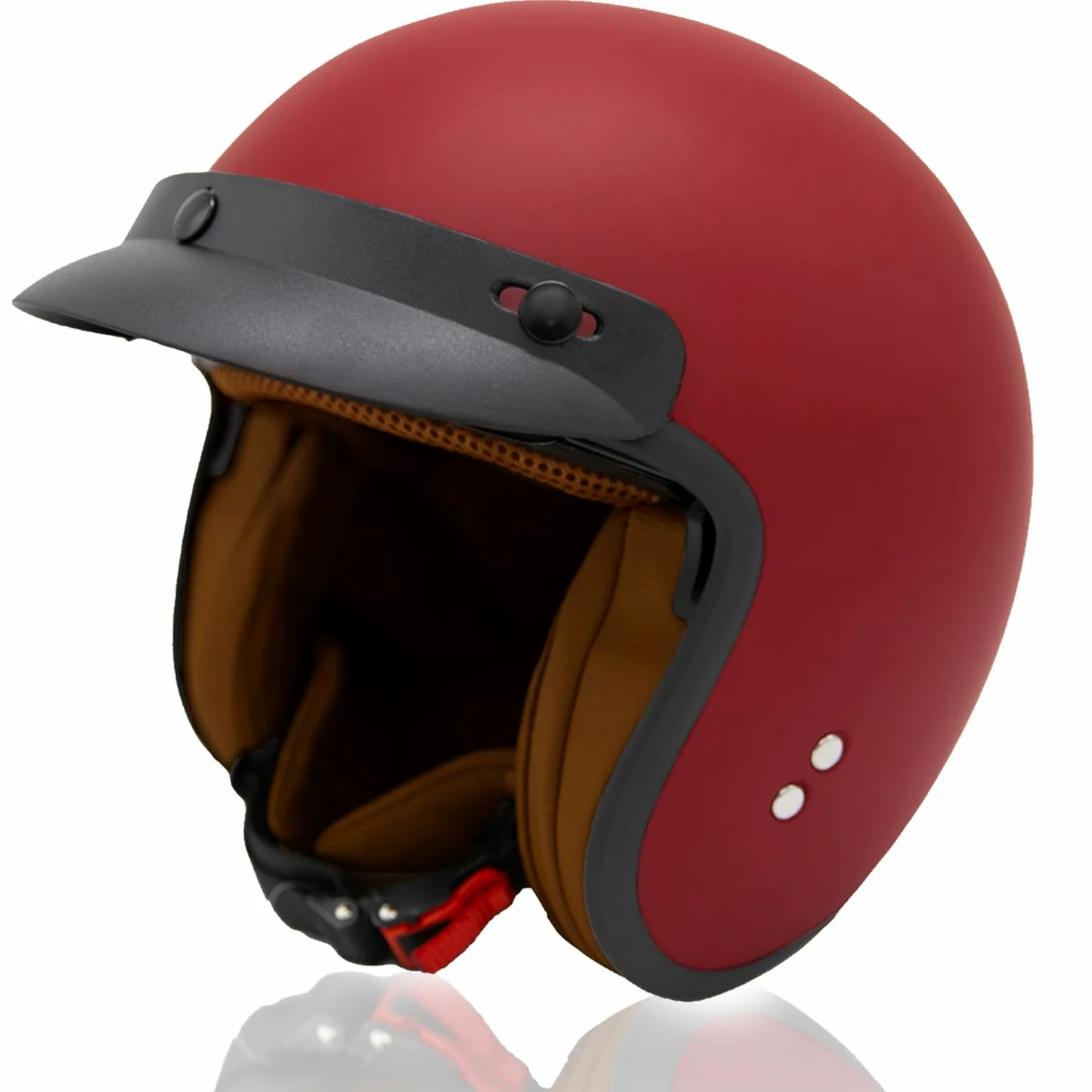HSWHEEL Casco Jet con Visera: Casco de motocicleta de alta calidad, certificado ECE22.06, unisex - Adecuado para ciclomotor, scooter, motocicleta y escúter - Diseño retro de casco