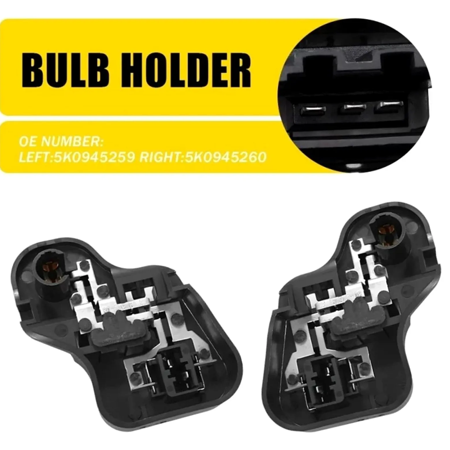 Para VW Para Golf 6 MK6 2009-2013 2X 5K0945260 5K0945259 Soporte De Bombilla De Luz Trasera Interior Lateral Izquierdo Y Derecho Portalámparas Luz Trasera Coche
