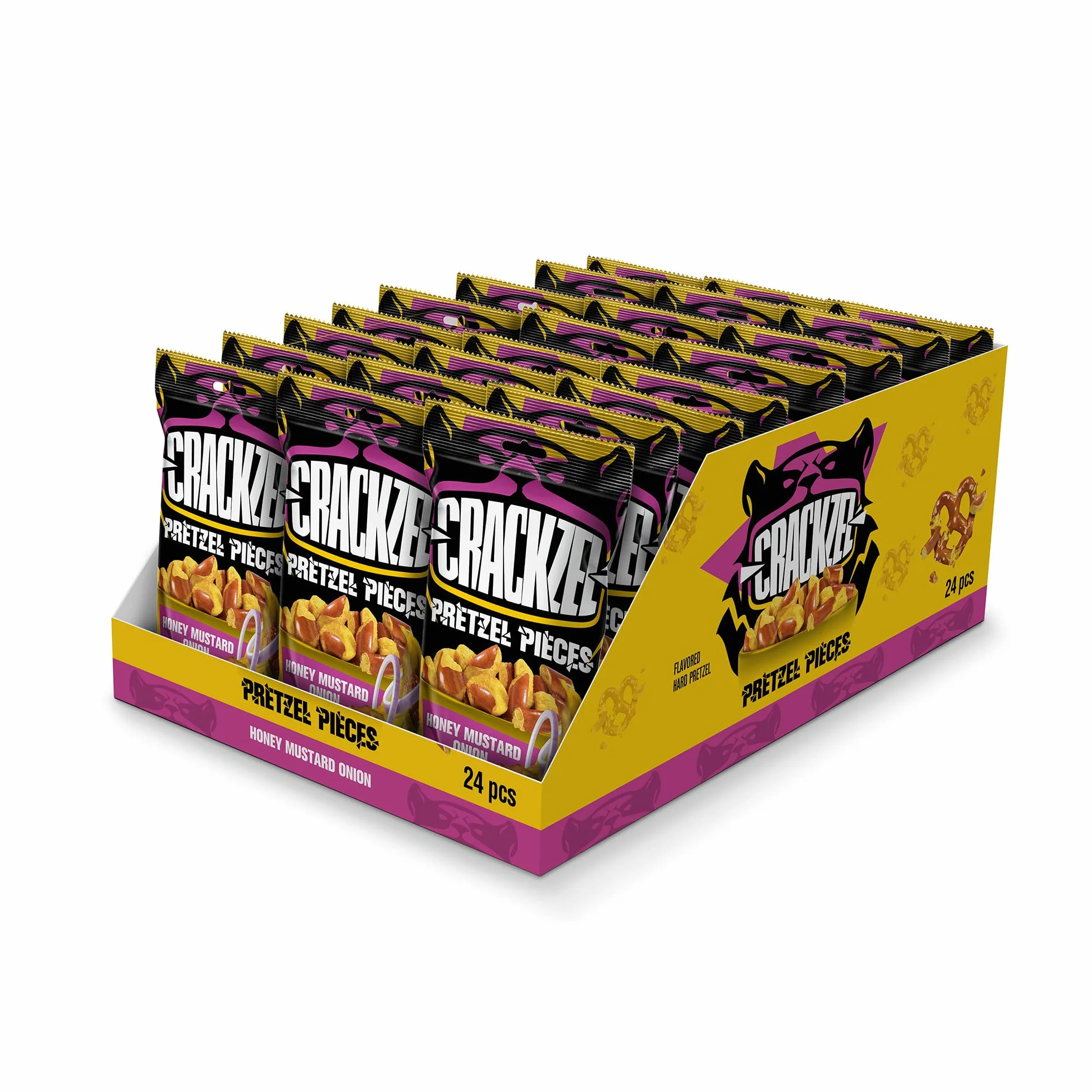 Crackzel Honey Mustard Onion Pretzel Pieces 24 x 85 gr