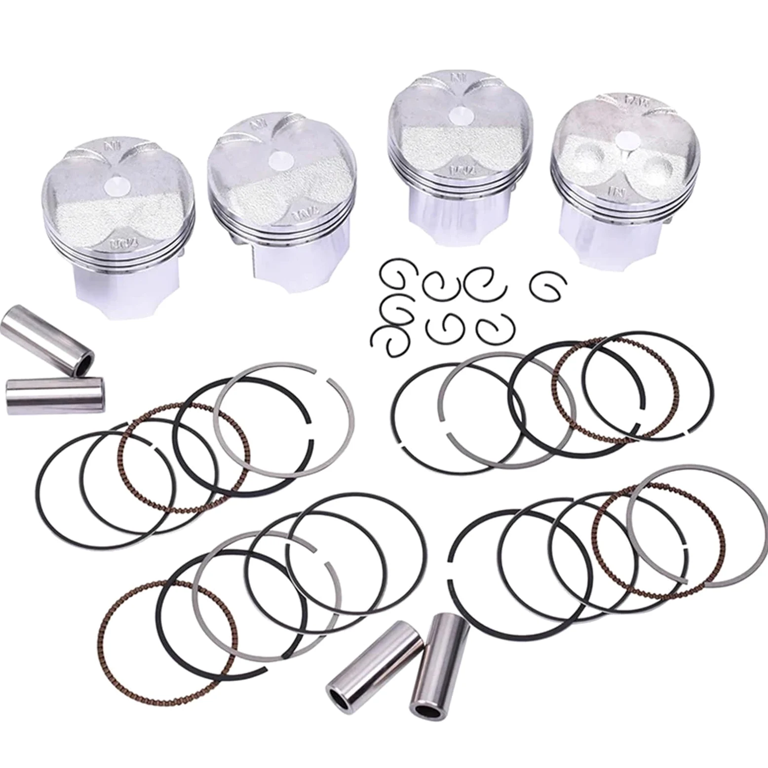 Juego de 4 Anillos de pison for Motor de Motocicleta, 55 mm, 55,25 mm, 55,5 mm, 55,75 mm y 56 mm for CB400 Super Bol D'or 2005-2022 CB 400 Piezas del Motor(55.75mm)