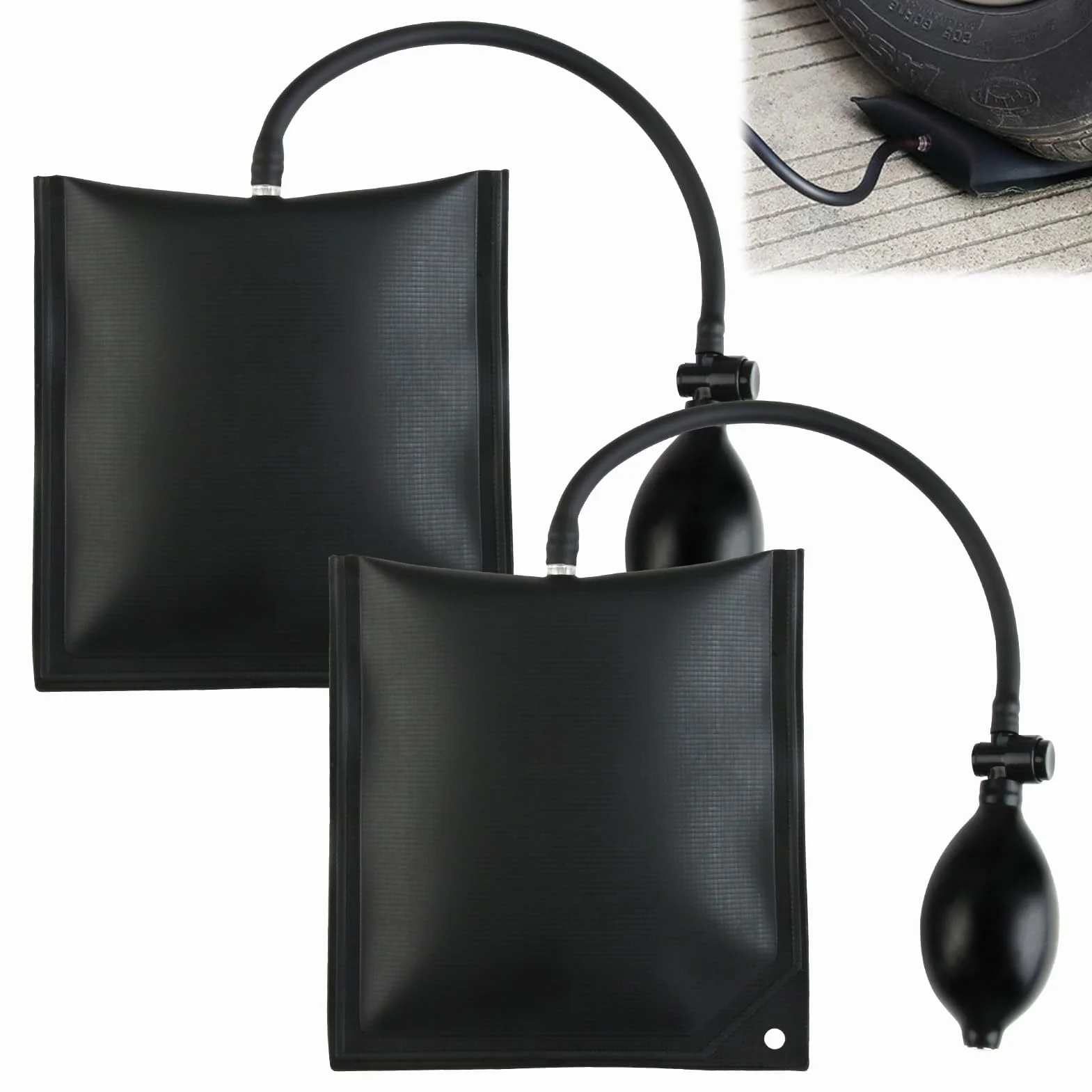 Cuña de Aire Hinchable Bomba 2Pcs, Air Pump Wedge, Ventanas y Reparación de Automóviles, Capacidad de Carga de 200 KG, Herramienta de Elevación y Alineación para Instalación de Puertas