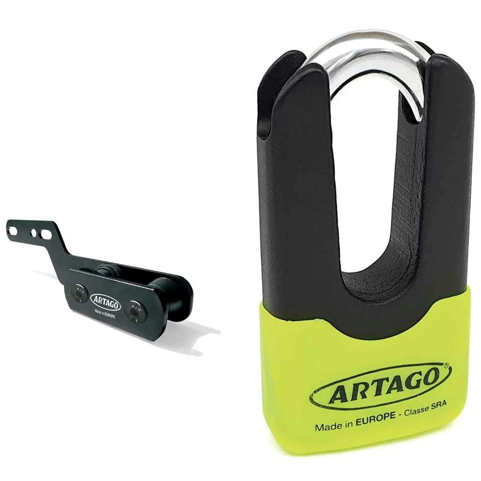 Artago 69X3 Pack Candado Antirrobo Disco Alta Seguridad + Soporte para Kawasaki Z900, Homologado SRA, Sold Secure Gold, ART4