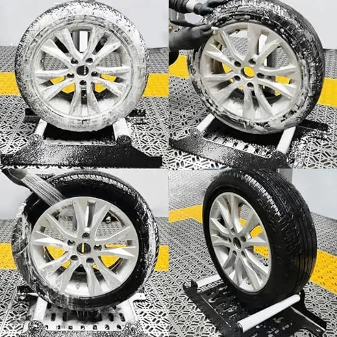 Soporte de limpieza de ruedas: herramienta rodante duradera para detalles eficientes del coche y lavado giratorio