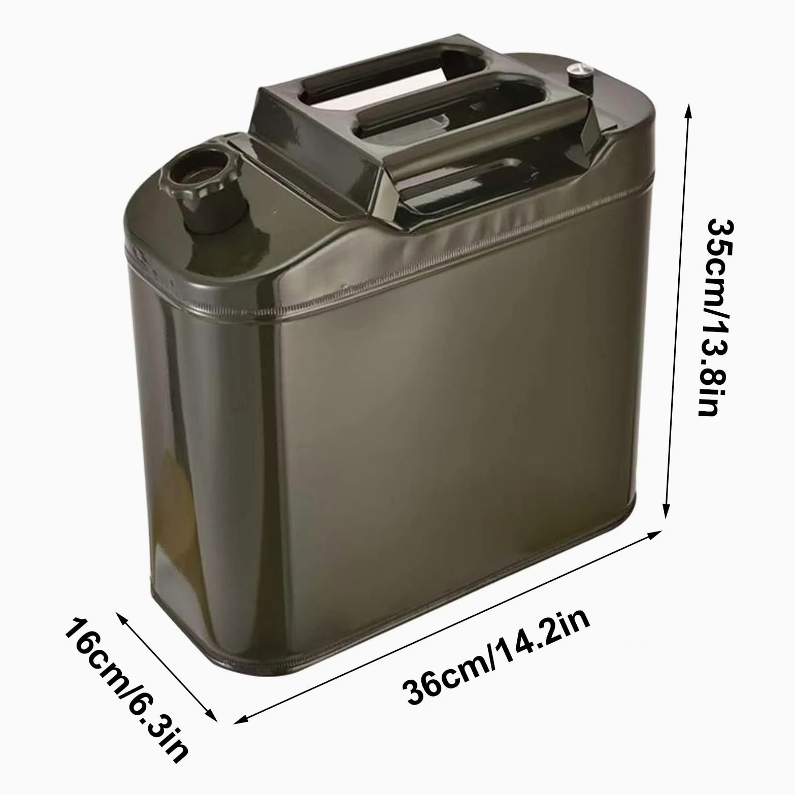 Tanque de Gasolina de Metal con Pico Flexible, Contenedor de Gasolina for Equipos de Viajes Autónomos, Viajes y Campamentos(15L)