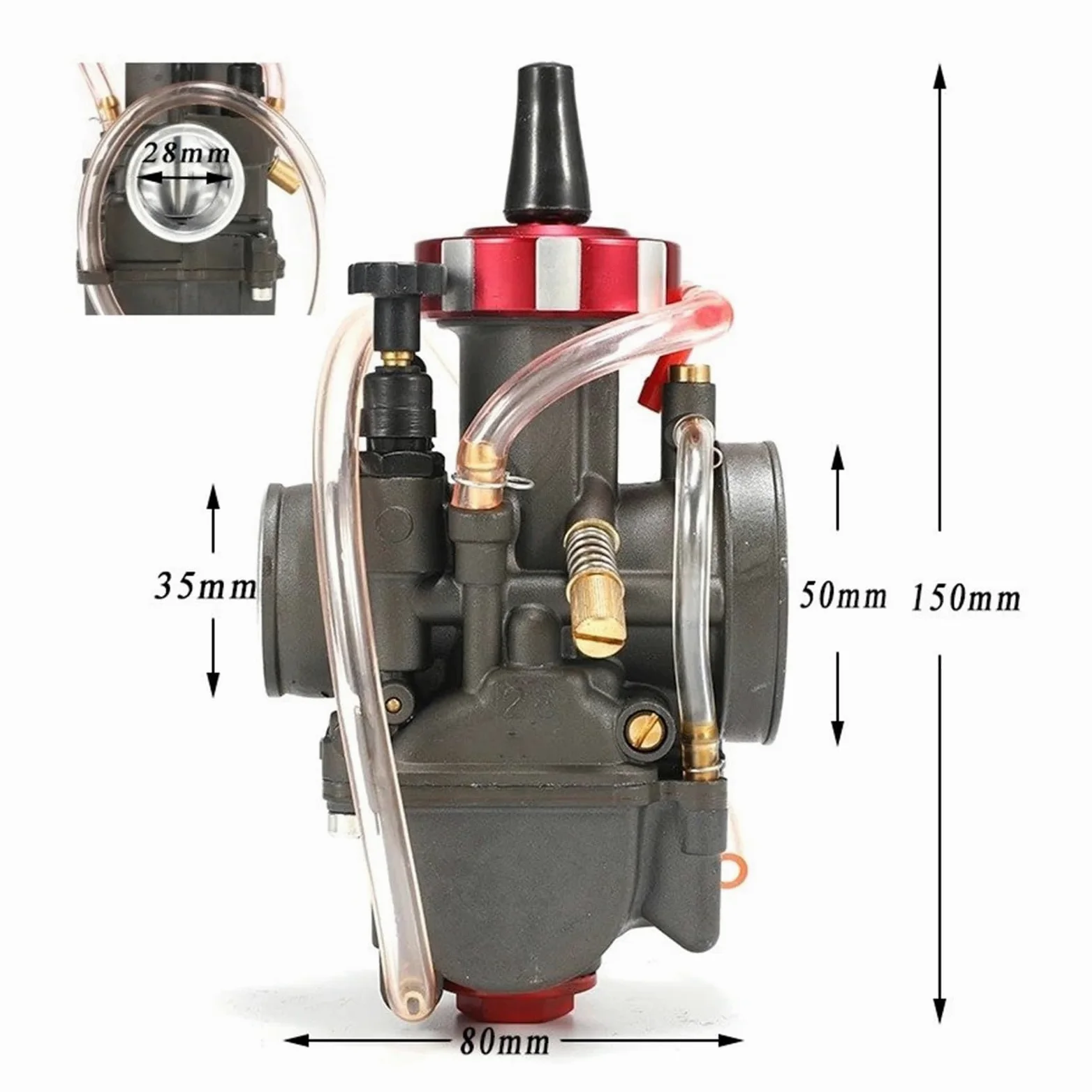 Motosierra Carburador Carburador Cortina Plana Motocicleta Para PWK 28 30 32 34mm 250cc Motor 4 Tiempos Piezas Universales Enduro Dirt Pit Bike Motocross(28mm)