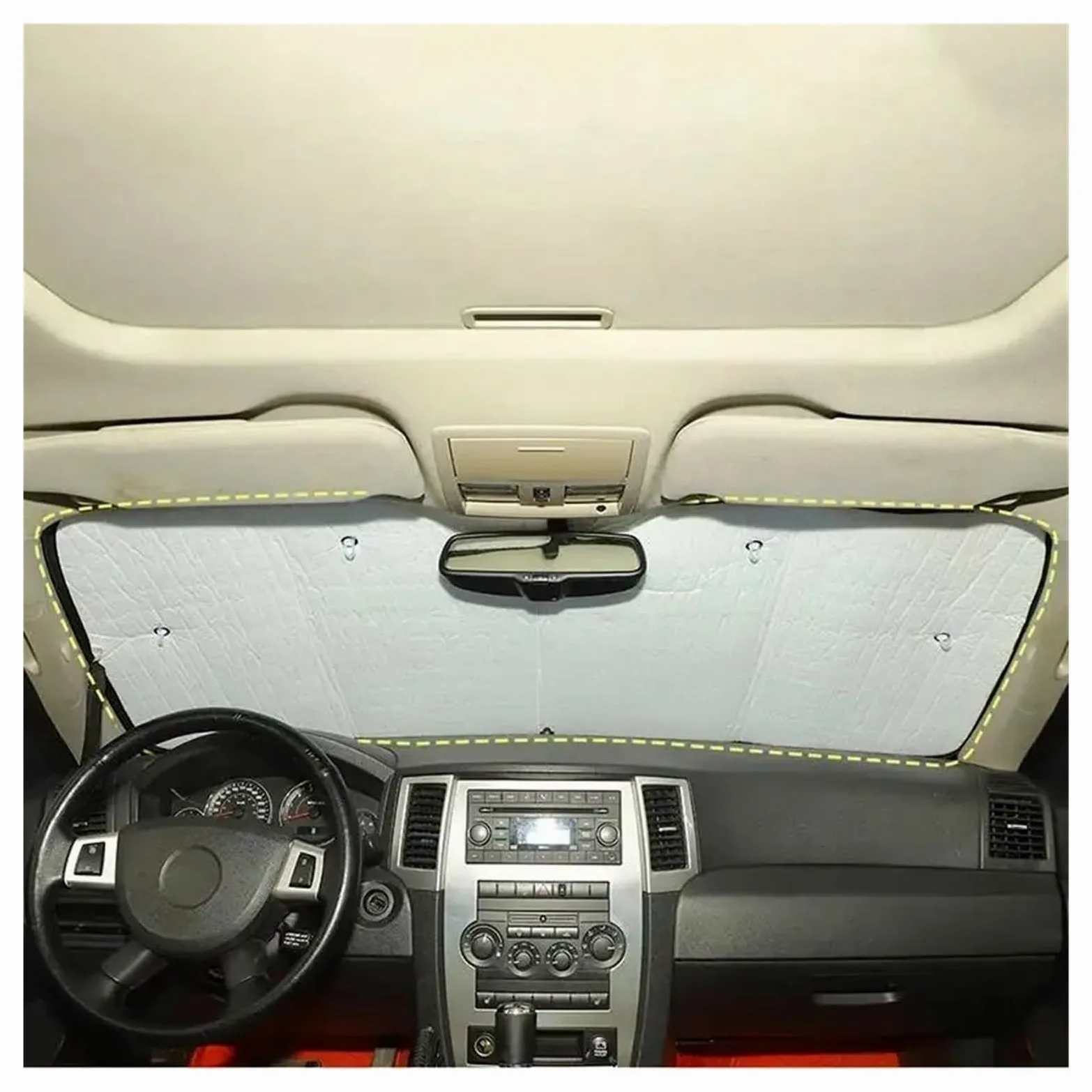 Viseras para Ventanas Parabrisas Completo para Coche Parasol con Aislamiento Térmico Kits Visera Accesorios para Jeep para Grand para Cherokee 2001-2010