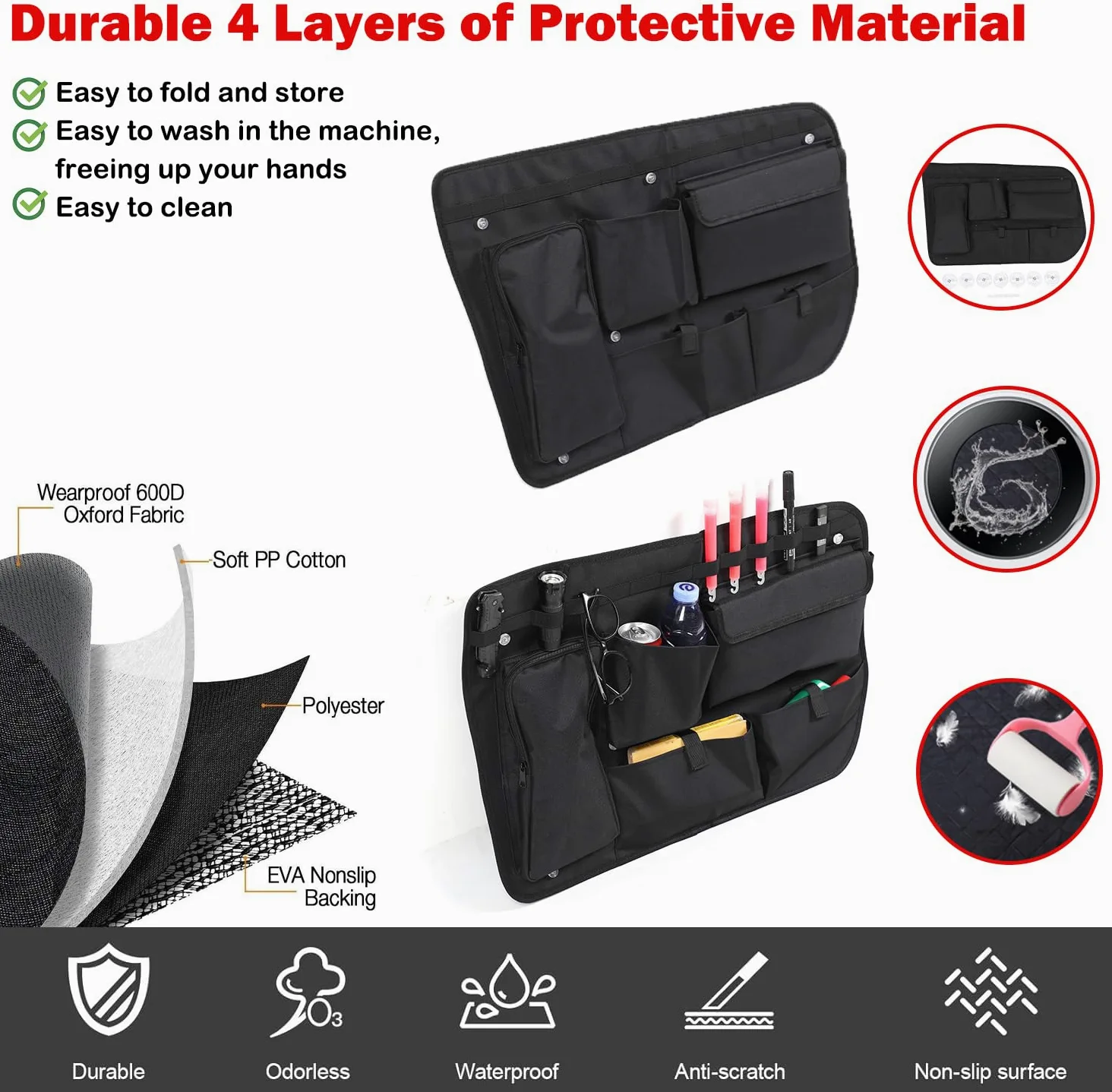 METYOUCAR Organizador de maletero de coche para L&a&nd R&o&ver Discovery 4 LR4 2010-2016, bolsa de almacenamiento para maletero, bolsa de herramientas con impermeable, multifuncional, gran capacidad