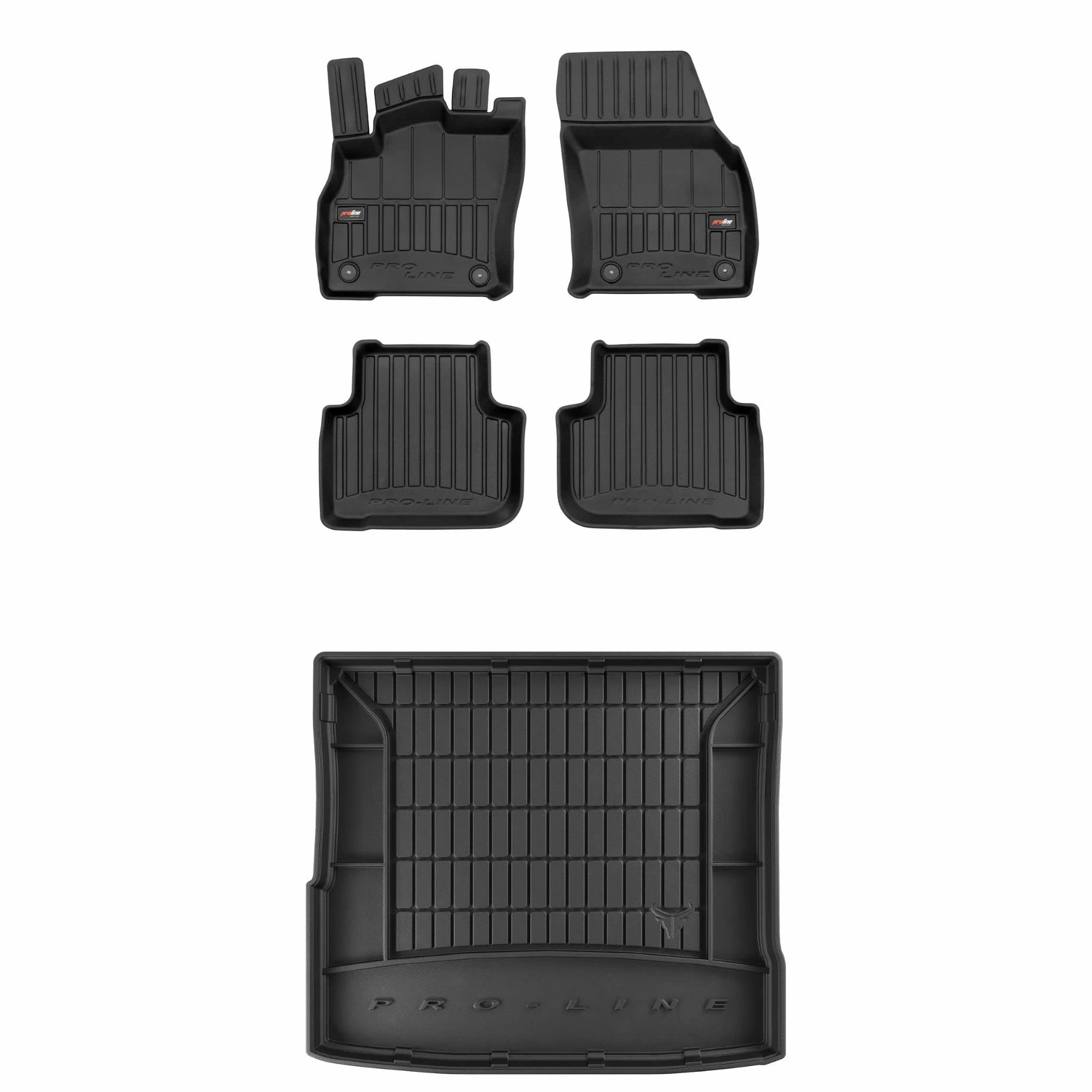 FROGUM ProLine 3D Un Juego de Alfombrillas de Goma para Coche y cubeta Maletero exclusivas Alfombras para Audi Q3 II Desde 2018, para Audi Q3 Sportback Desde 2019 | Los Bordes más Altos