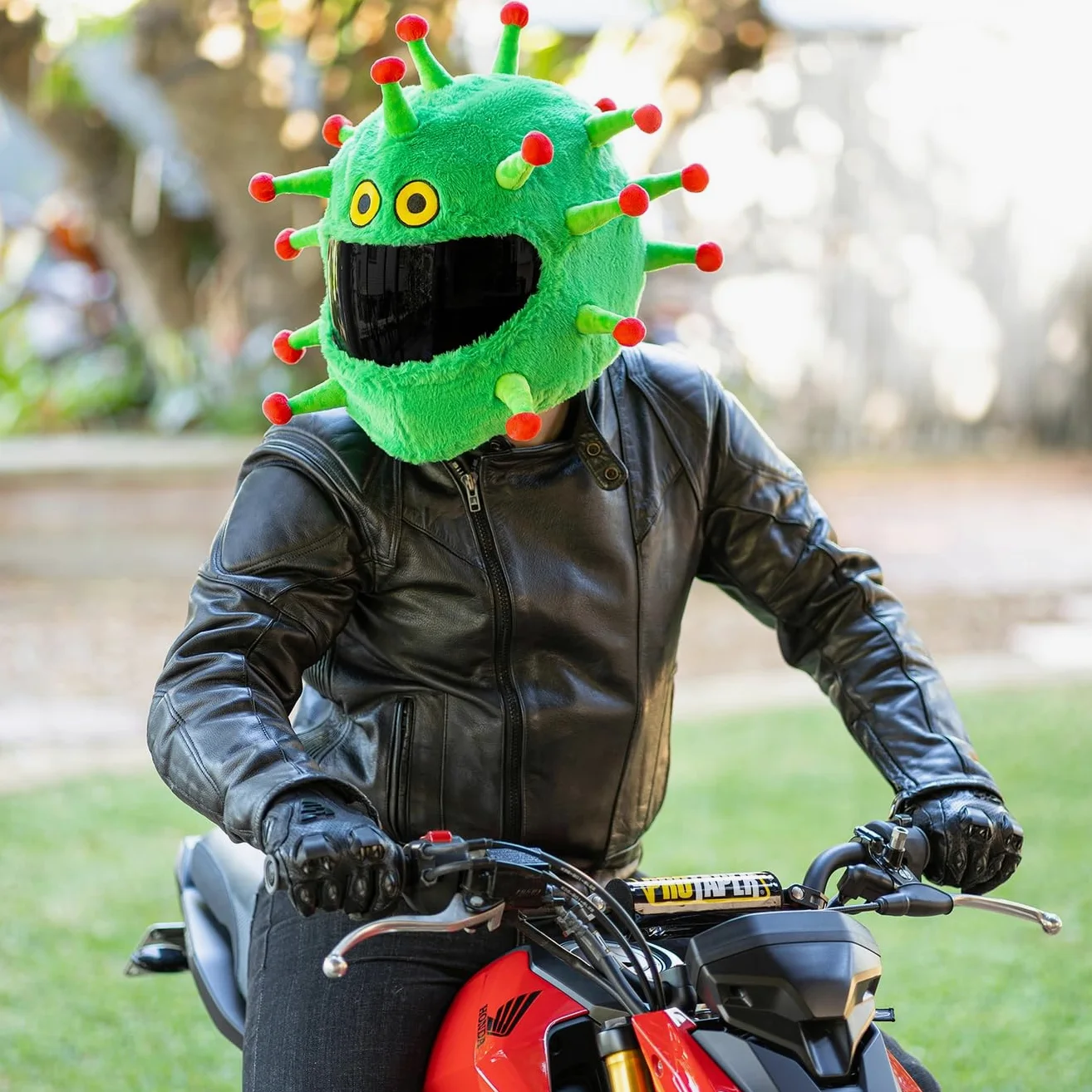 Moto Loot Funda para casco de motocicleta, paseos divertidos y regalos (solo funda, casco no incluido) - Virus