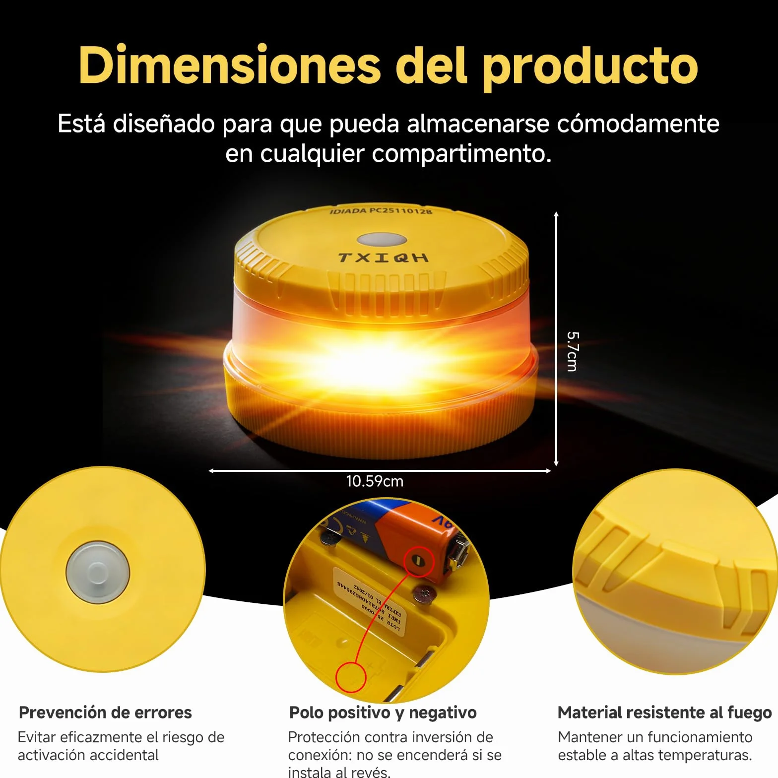 Baliza V16 Homologada DGT con Geolocalización y Conexión DGT 3.0, MOD100 PLUS LED 360°, IP54